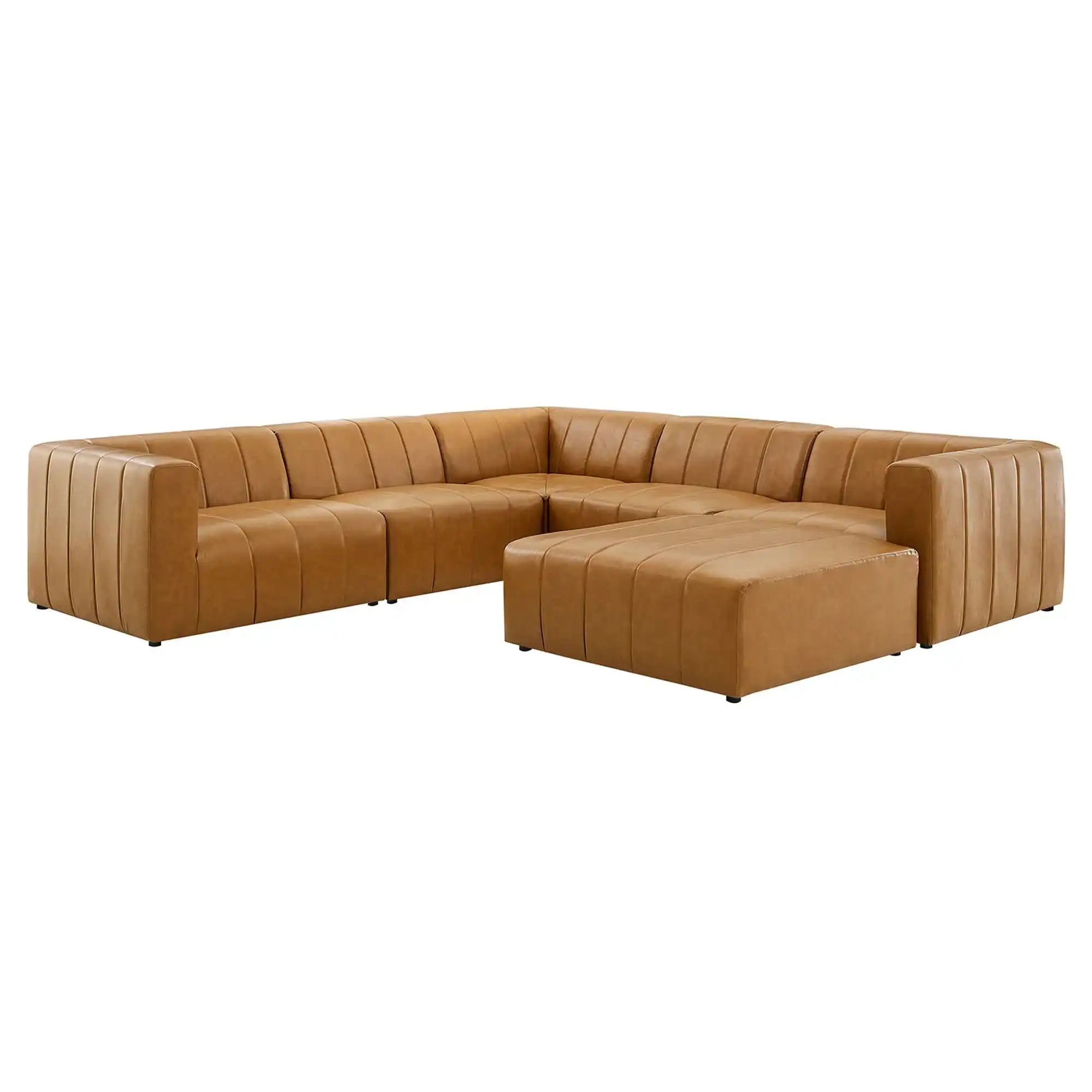 Bartlett 6-Piece Vegan Leather Sectional Sofa by Modway - Best Buy Furniture