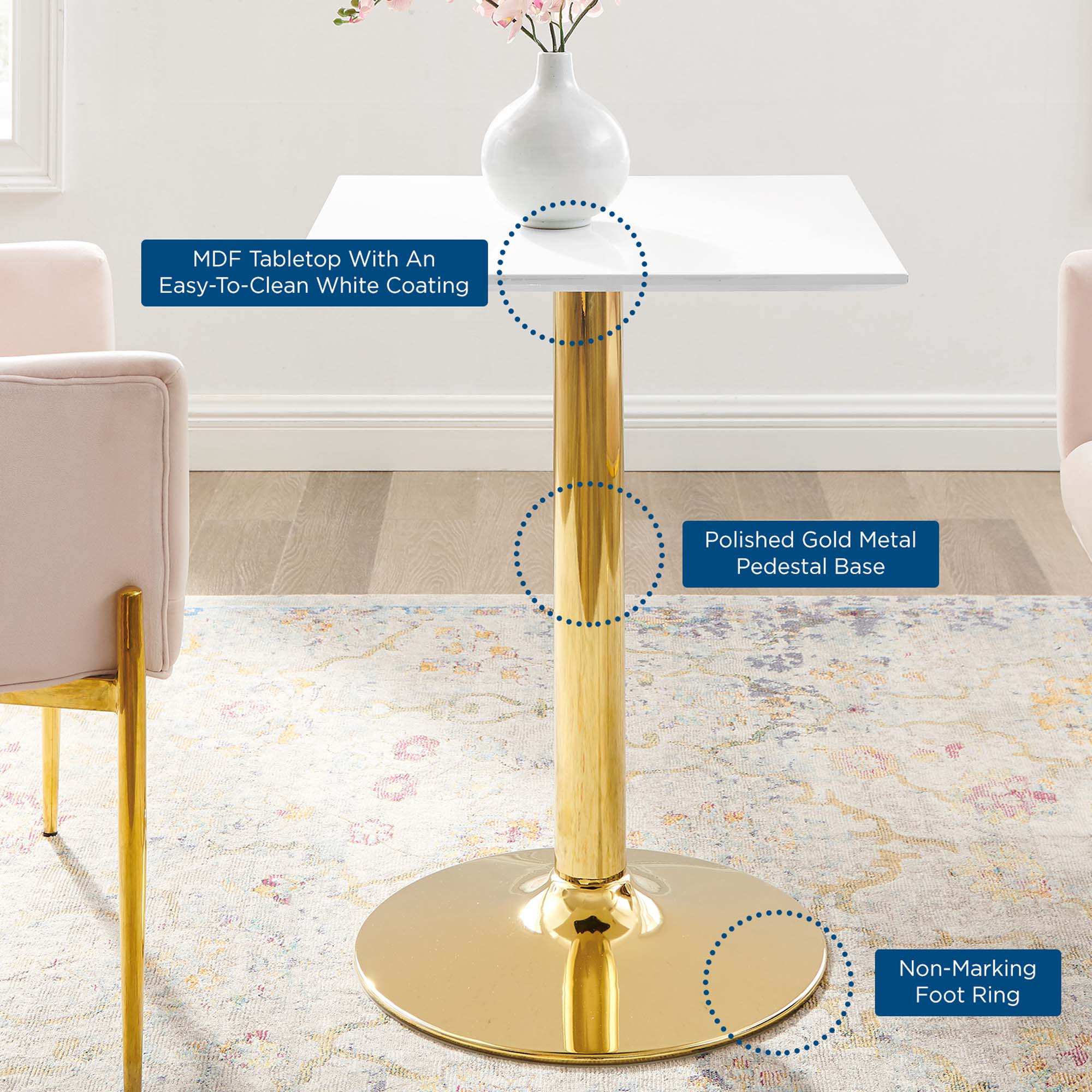 Verne 24" Square Dining Table by Modway - Best Buy Furniture