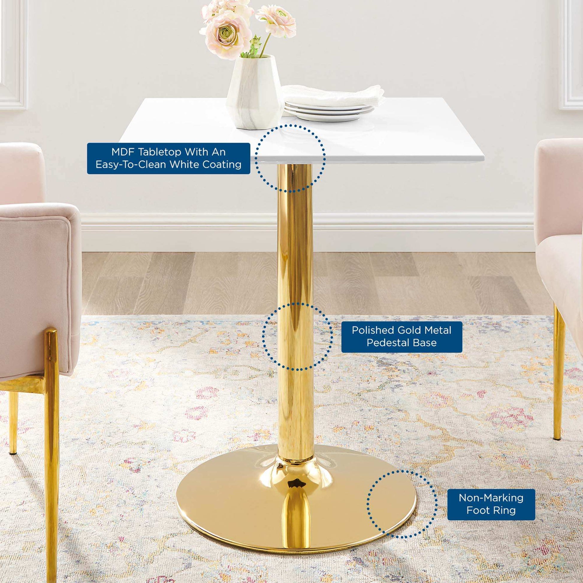 Verne 28" Square Dining Table by Modway - Best Buy Furniture