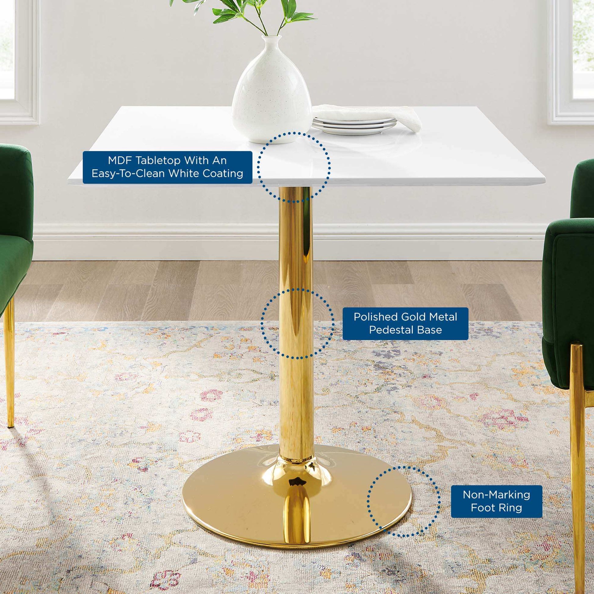 Verne 35" Square Dining Table by Modway - Best Buy Furniture