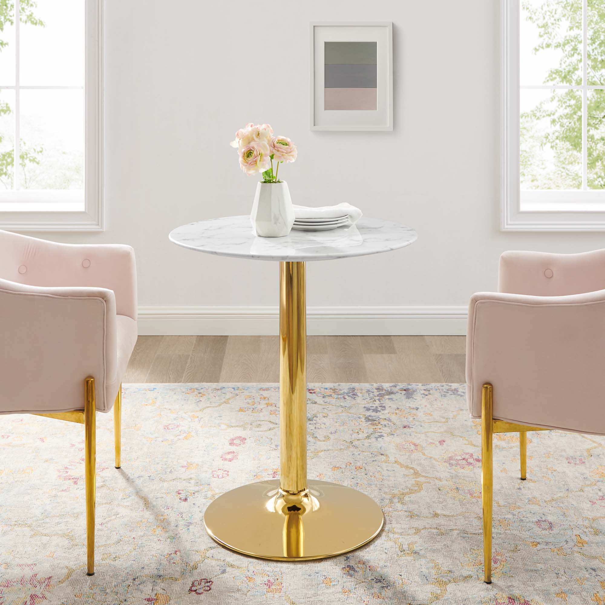 Verne 28" Artificial Marble Dining Table by Modway - Best Buy Furniture