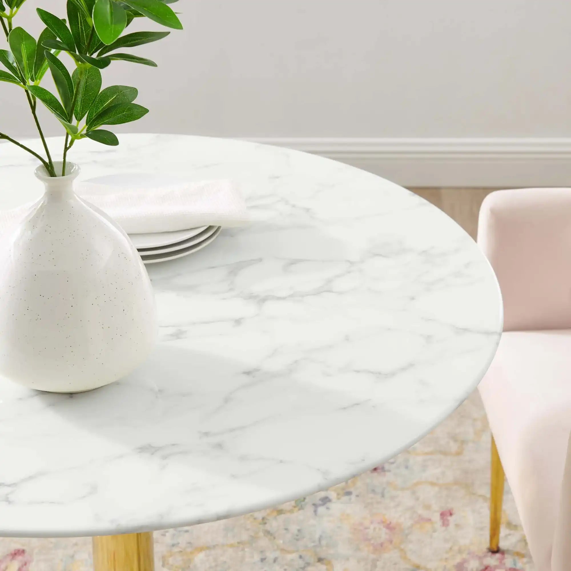 Verne 35" Artificial Marble Dining Table by Modway - Best Buy Furniture