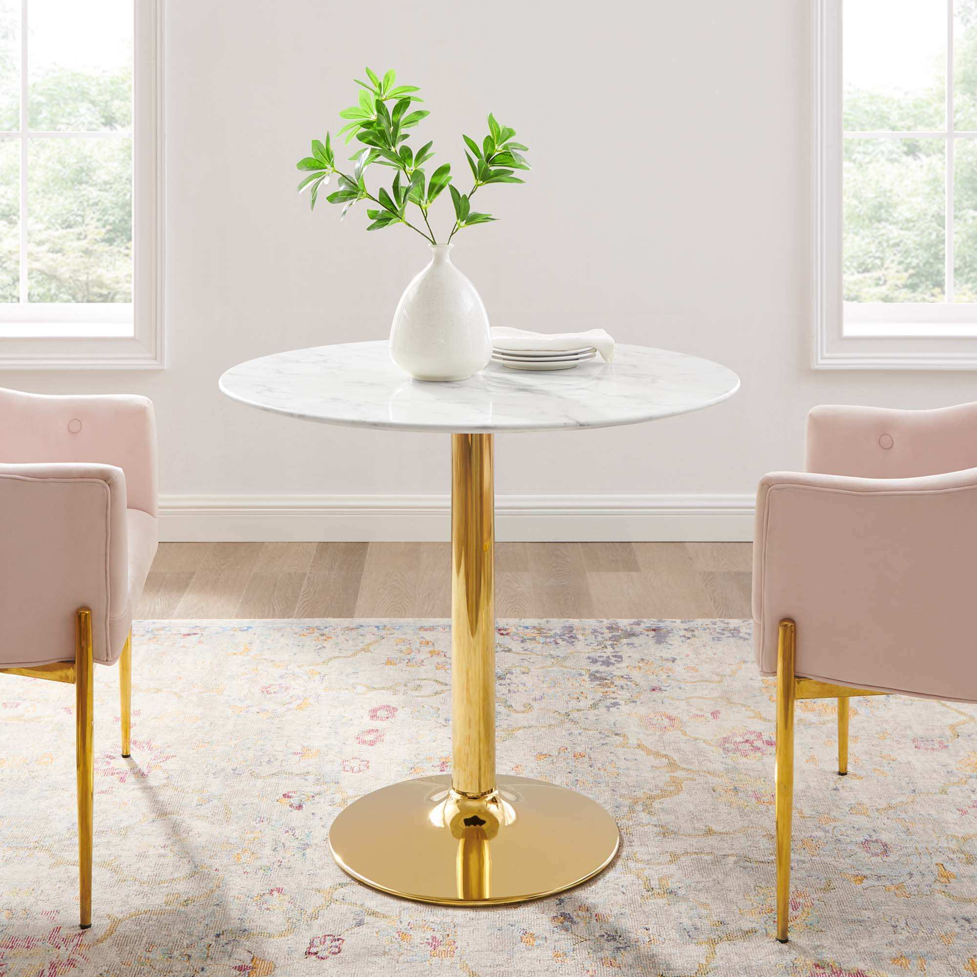 Verne 35" Artificial Marble Dining Table by Modway - Best Buy Furniture