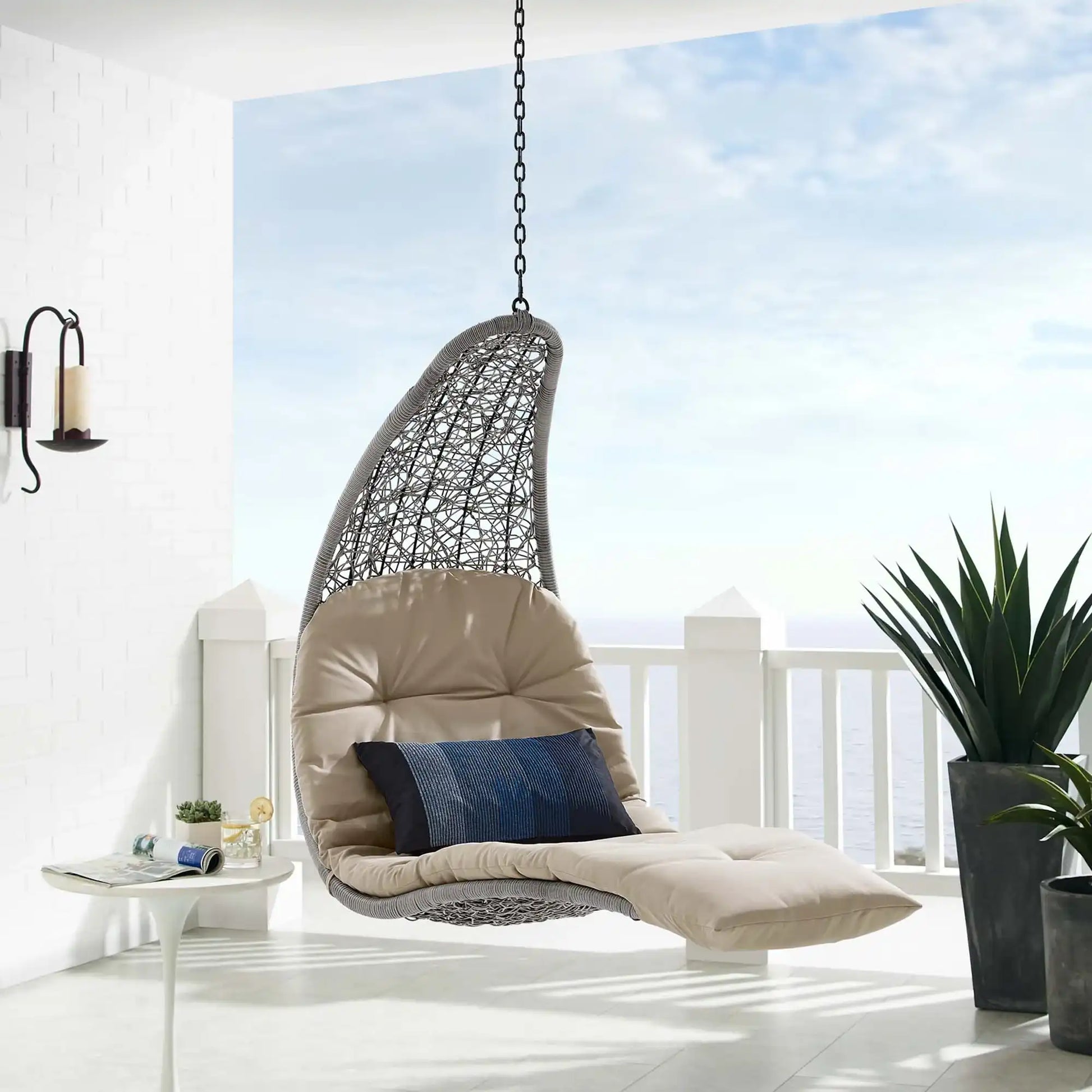 Landscape Hanging Chaise Lounge Outdoor Patio Swing Chair by Modway - Best Buy Furniture