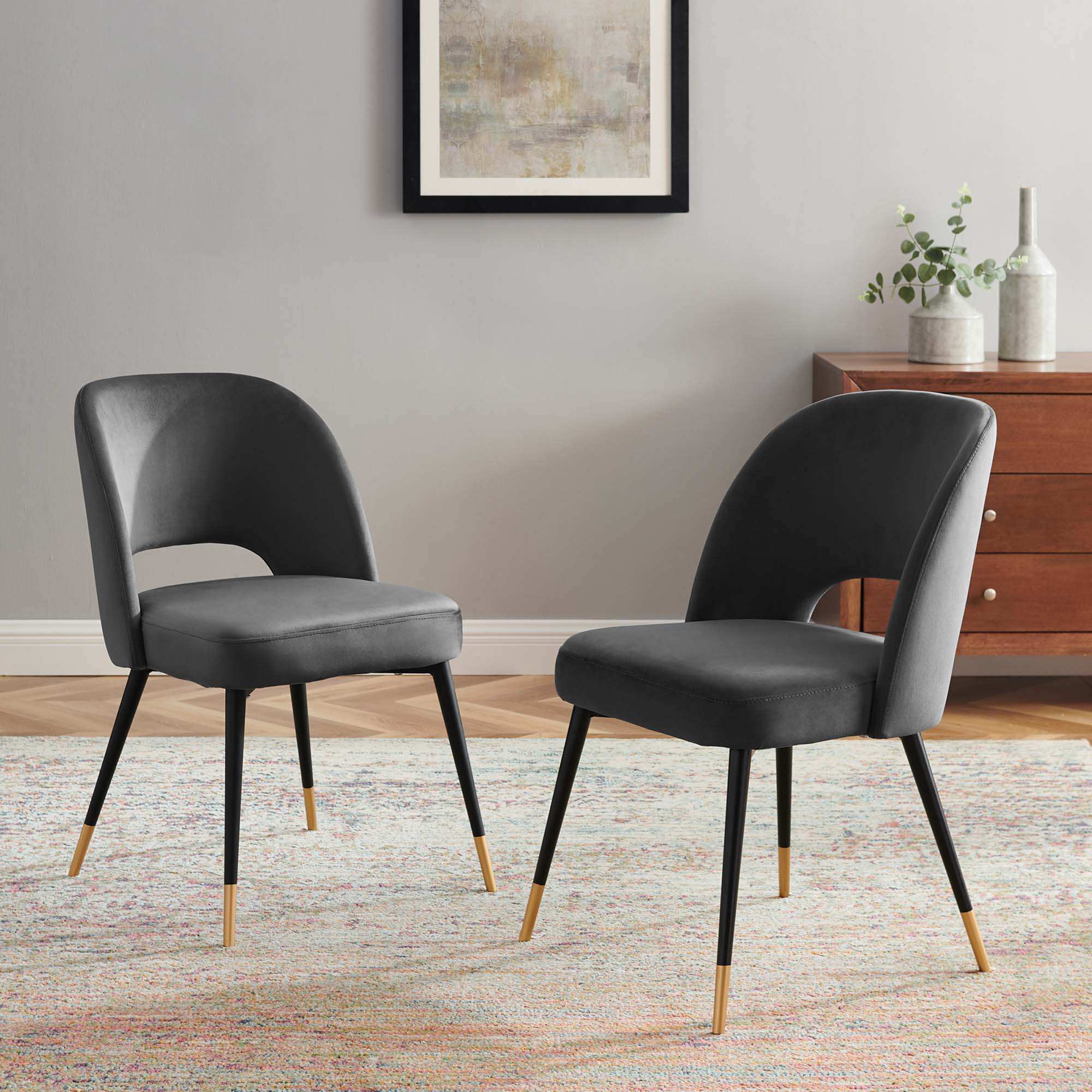 Rouse Performance Velvet Dining Side Chairs Set of 2 by Modway - Best Buy Furniture