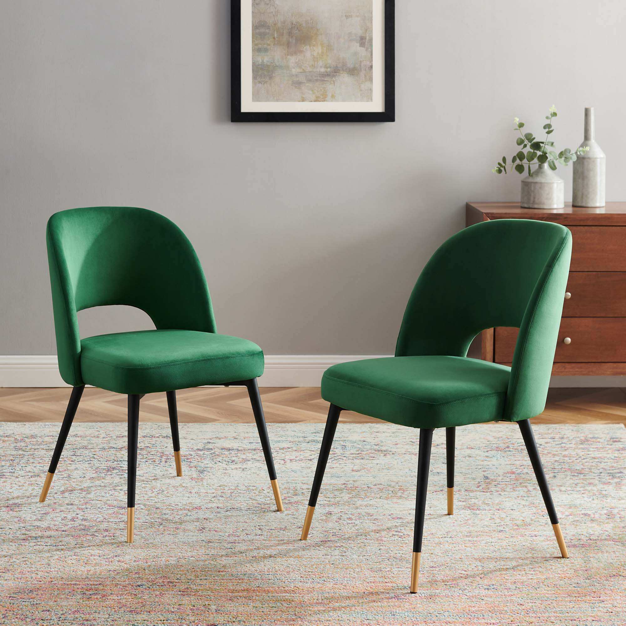 Rouse Performance Velvet Dining Side Chairs Set of 2 by Modway - Best Buy Furniture