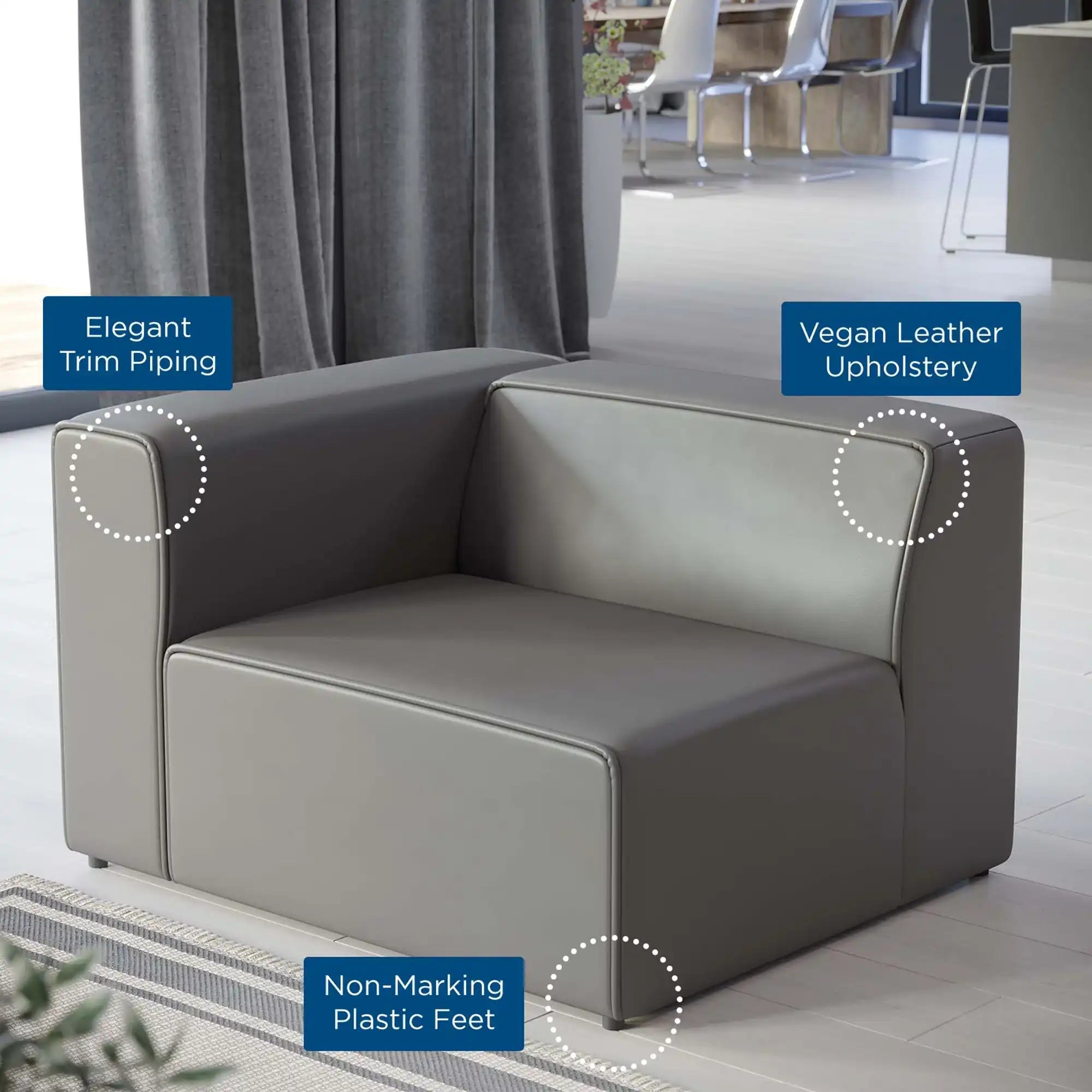Mingle Vegan Leather Left-Arm Chair by Modway - Best Buy Furniture