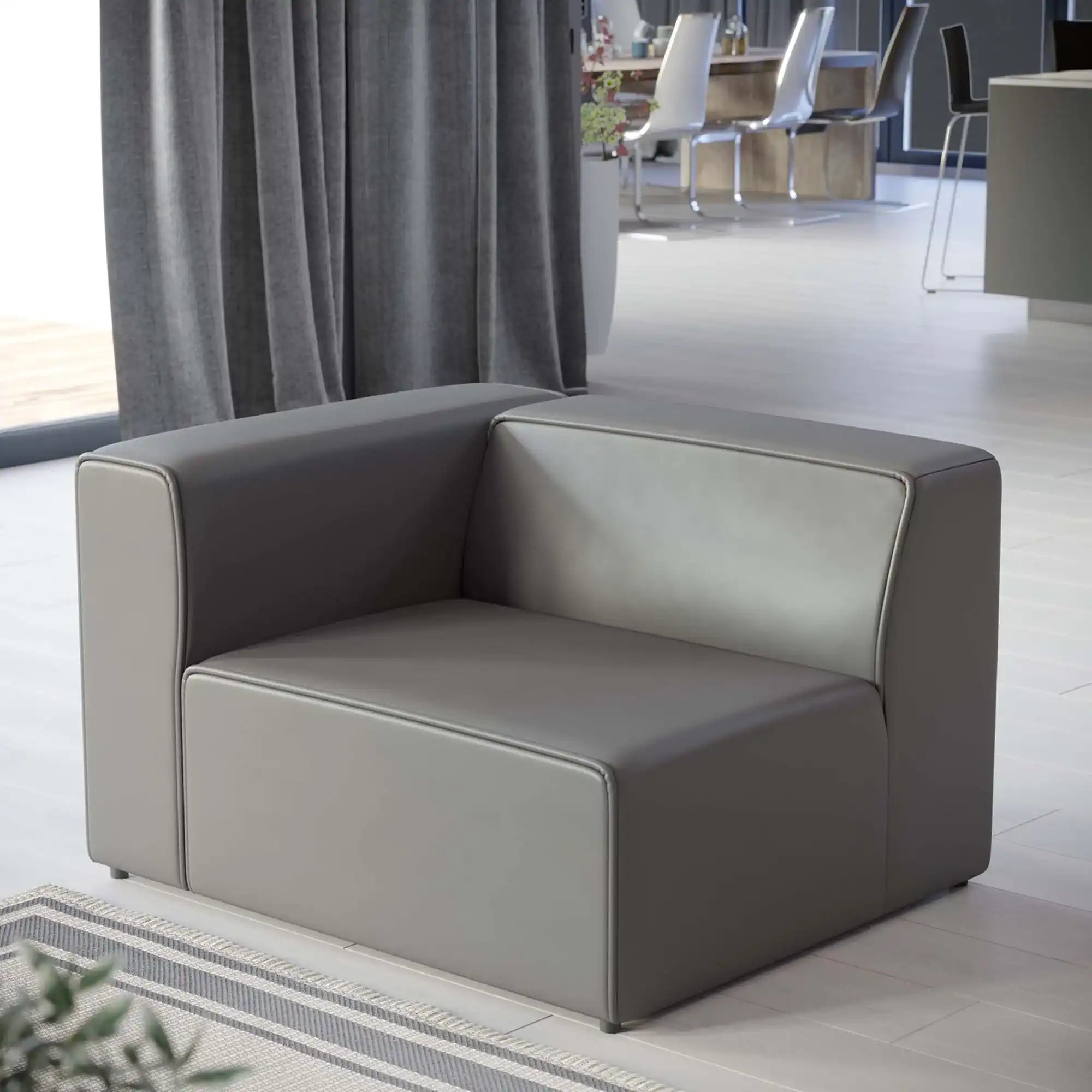 Mingle Vegan Leather Left-Arm Chair by Modway - Best Buy Furniture