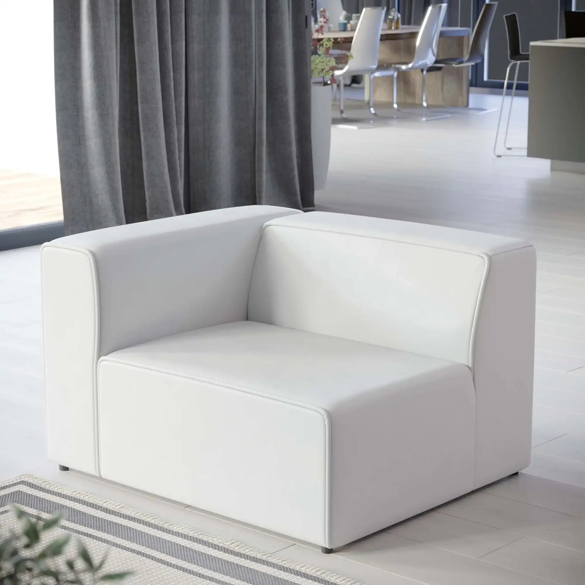 Mingle Vegan Leather Left-Arm Chair by Modway - Best Buy Furniture