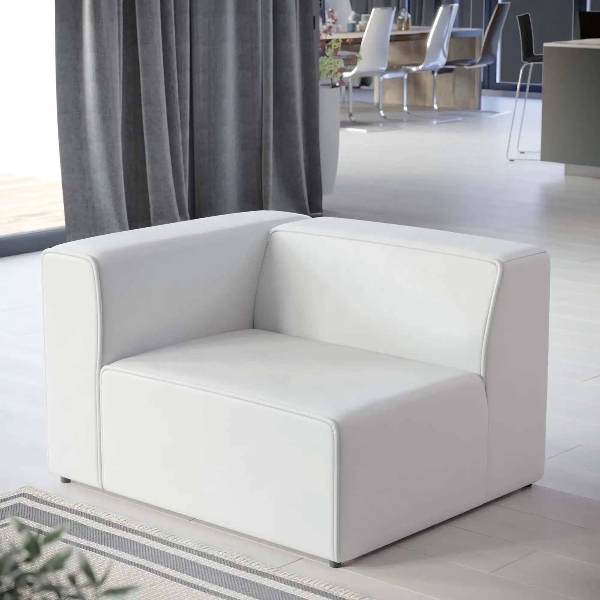 Mingle Vegan Leather Left-Arm Chair by Modway - Best Buy Furniture