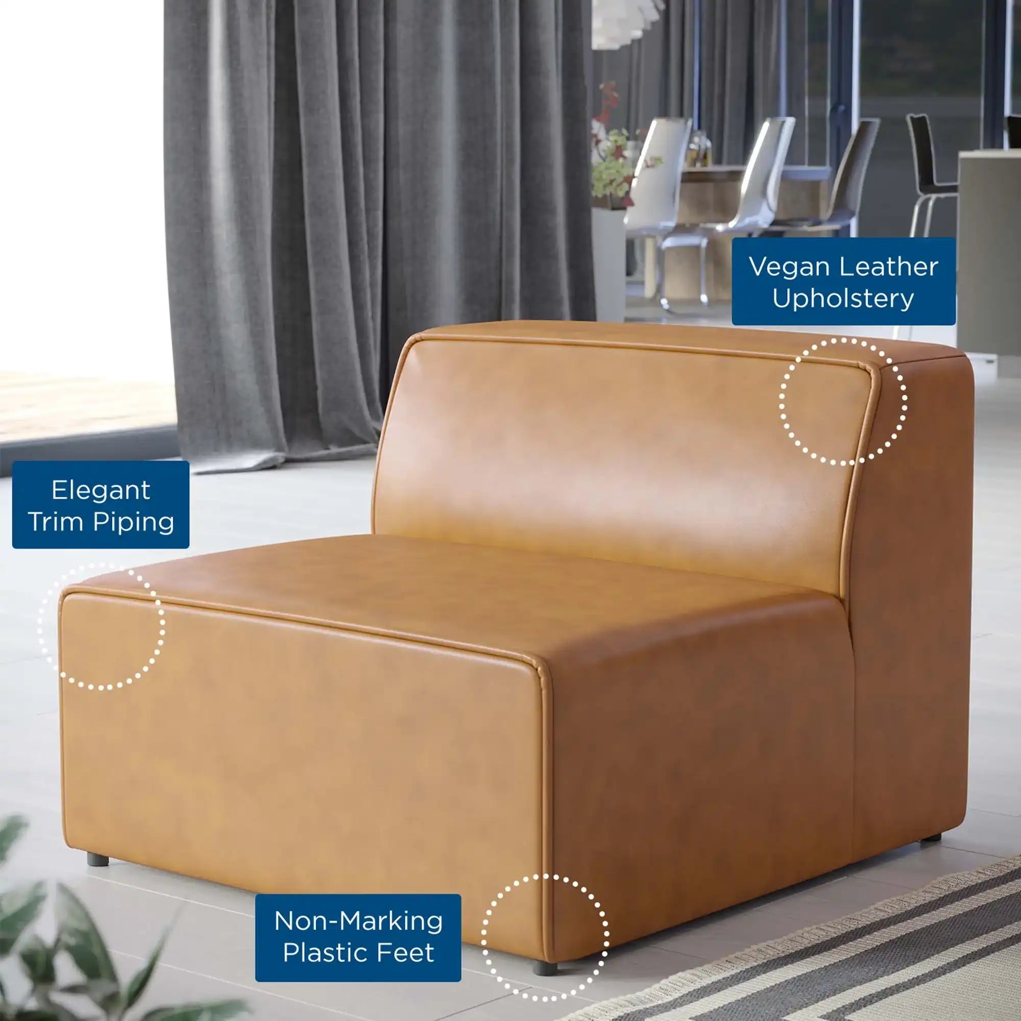 Mingle Vegan Leather Armless Chair by Modway - Best Buy Furniture