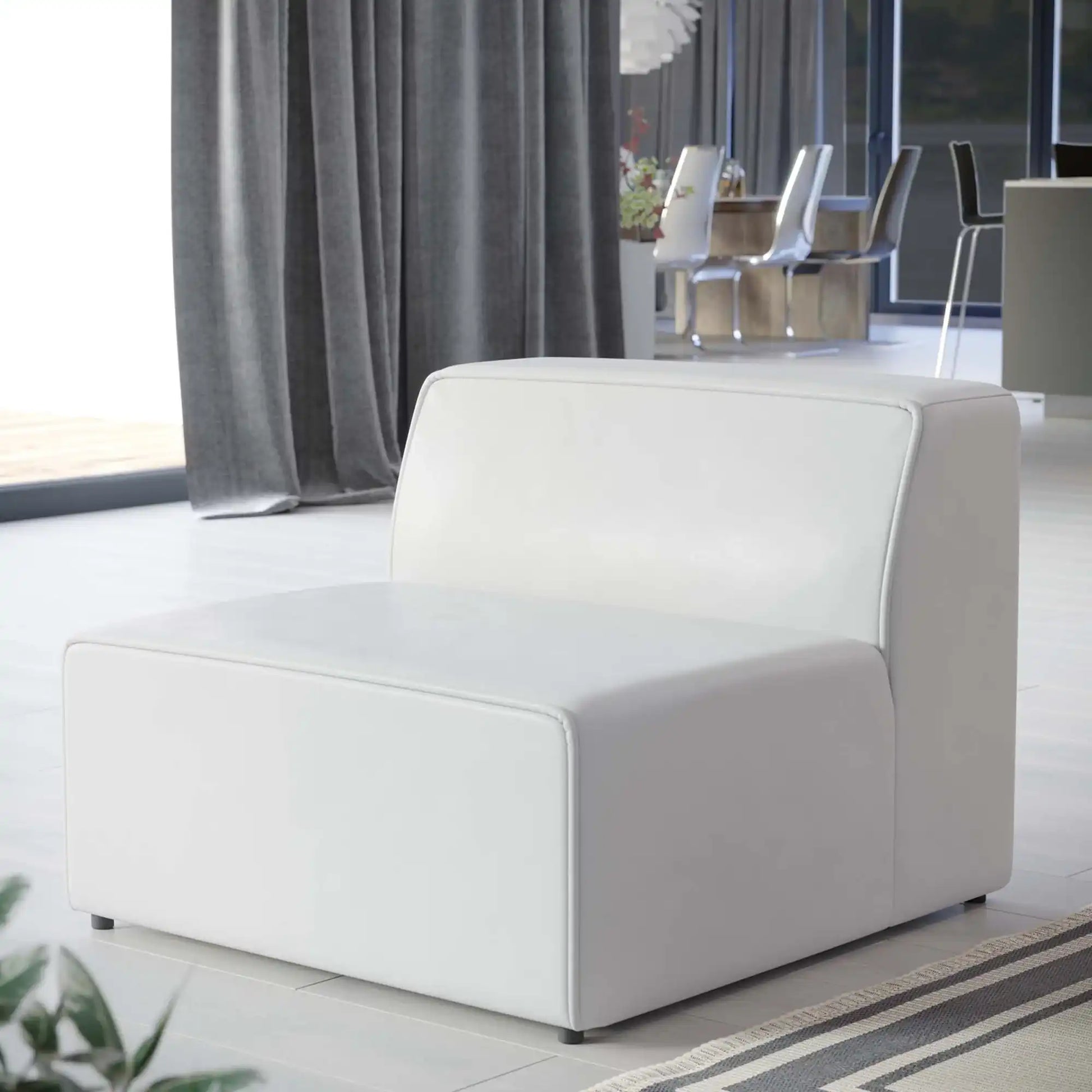 Mingle Vegan Leather Armless Chair by Modway - Best Buy Furniture
