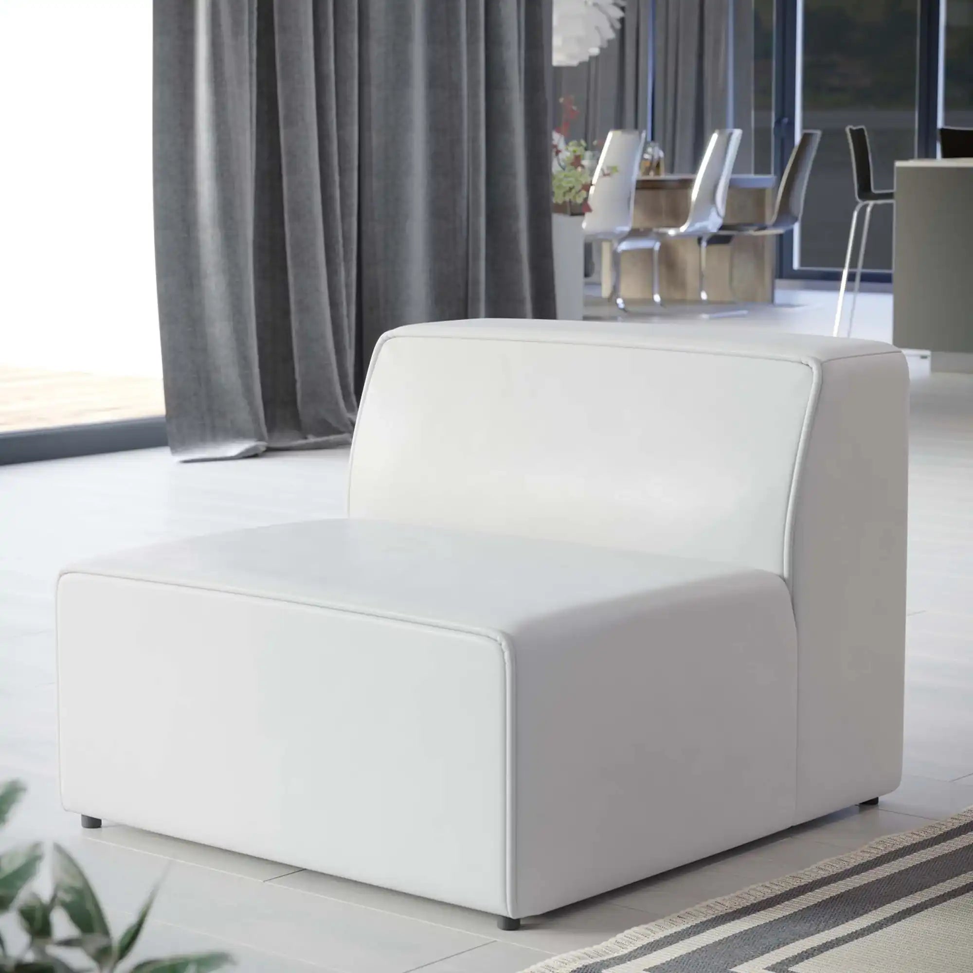 Mingle Vegan Leather Armless Chair by Modway - Best Buy Furniture