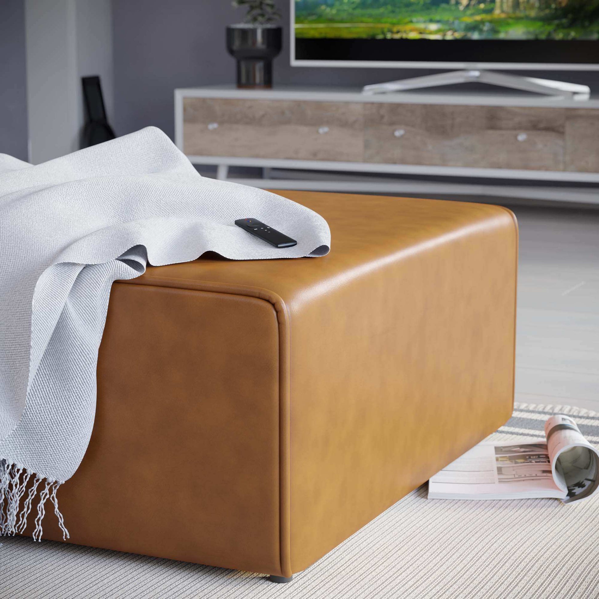 Mingle Vegan Leather Ottoman by Modway - Best Buy Furniture
