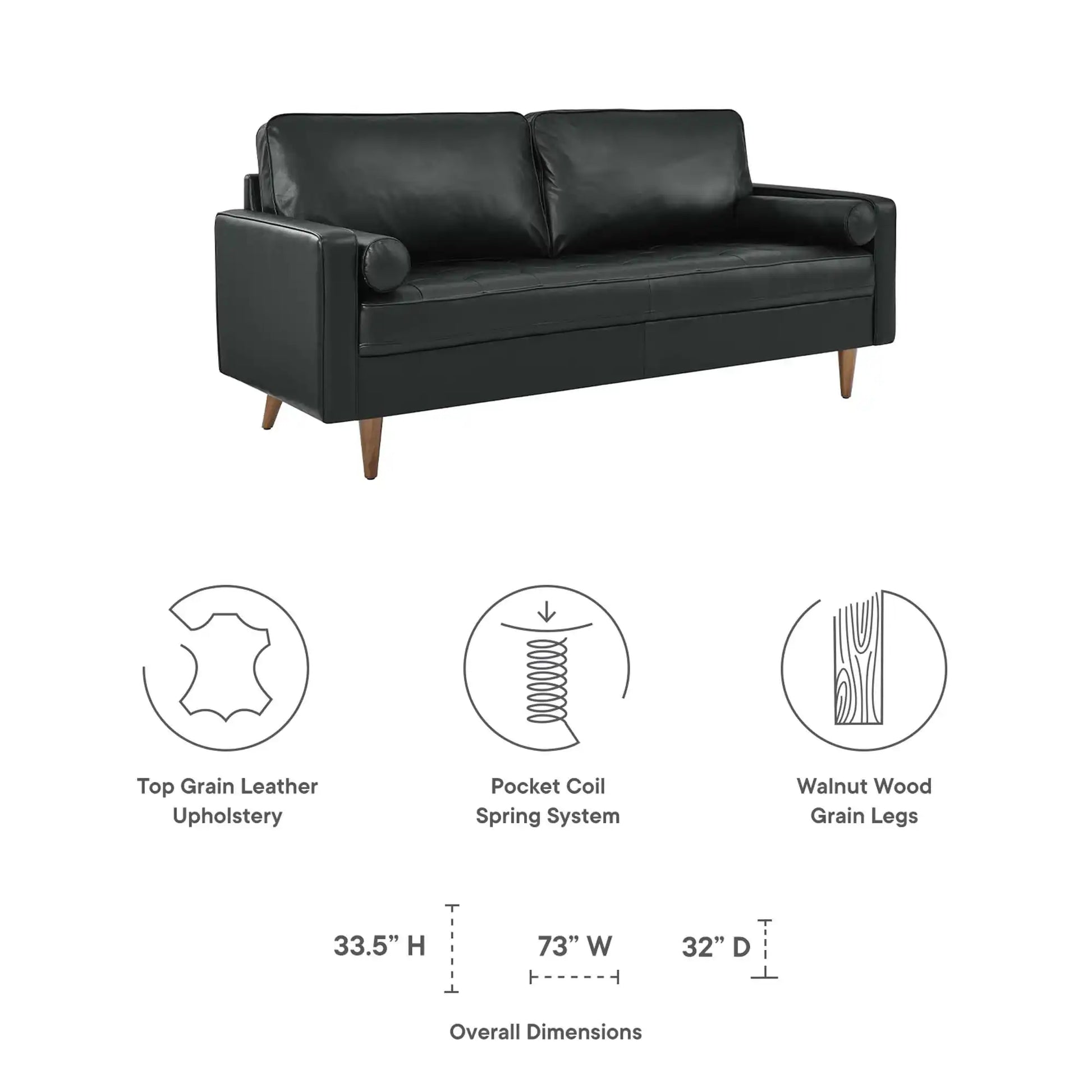 Valour Leather Sofa by Modway - Best Buy Furniture
