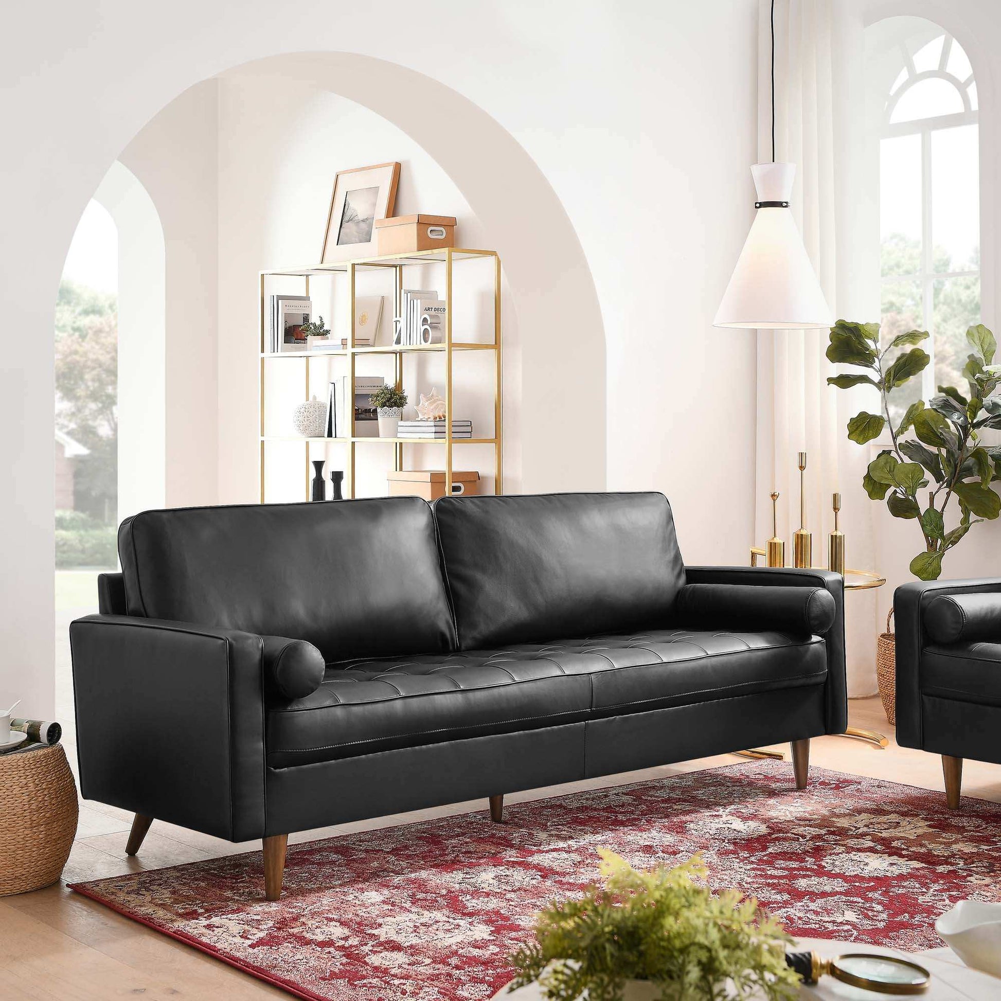 Valour 81" Leather Sofa by Modway - Best Buy Furniture