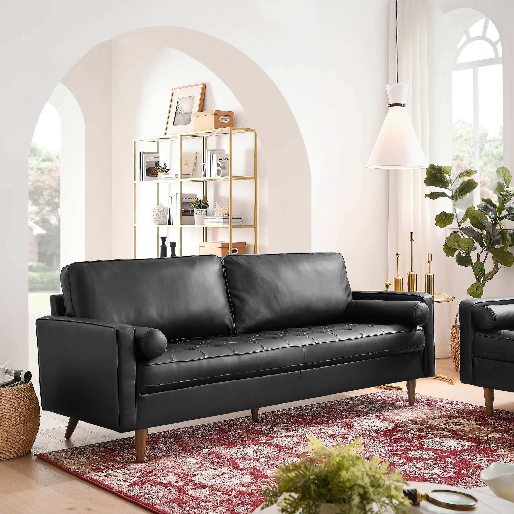 Valour 81" Leather Sofa by Modway - Best Buy Furniture