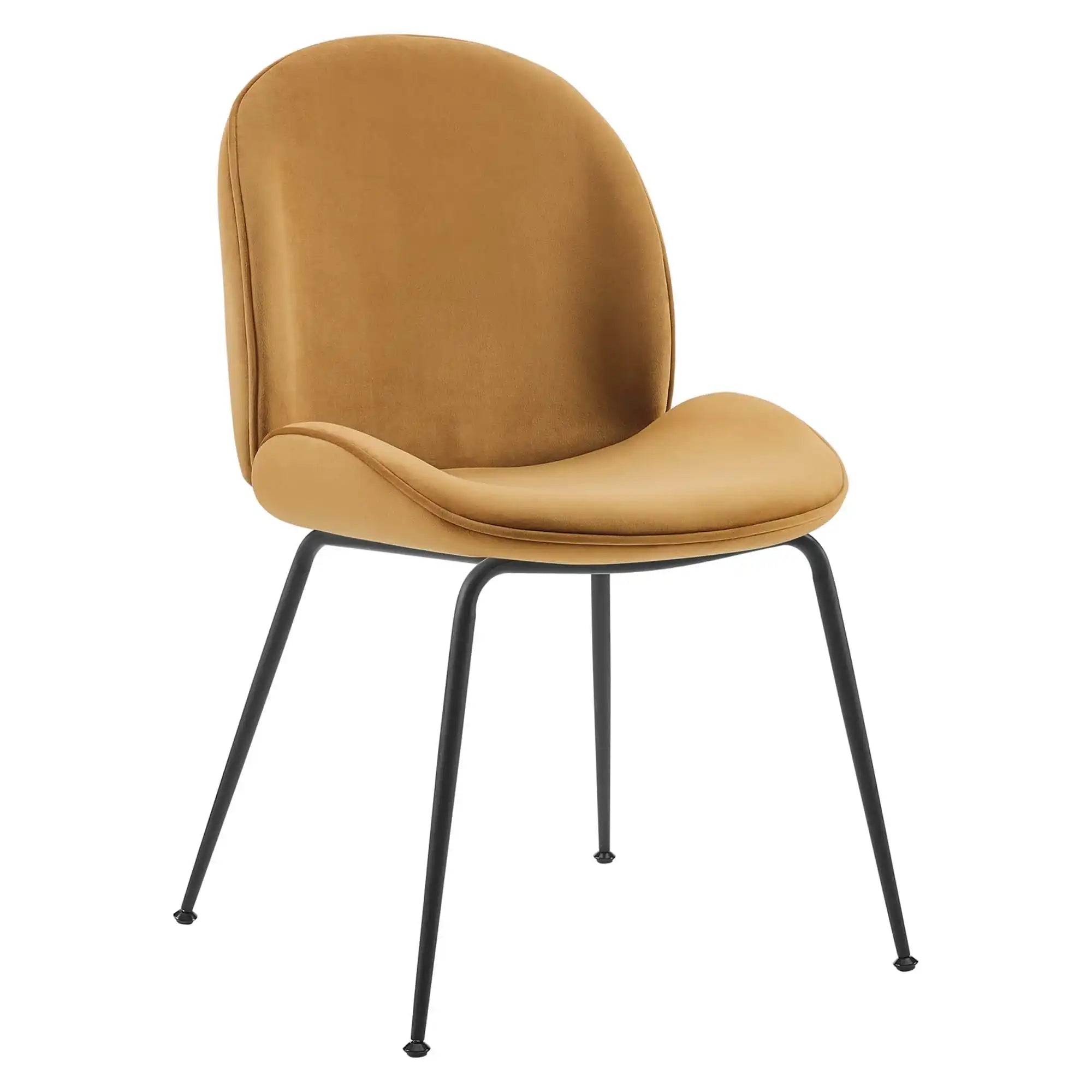 Scoop Black Powder Coated Steel Leg Performance Velvet Dining Chairs Set of 2 by Modway - Best Buy Furniture