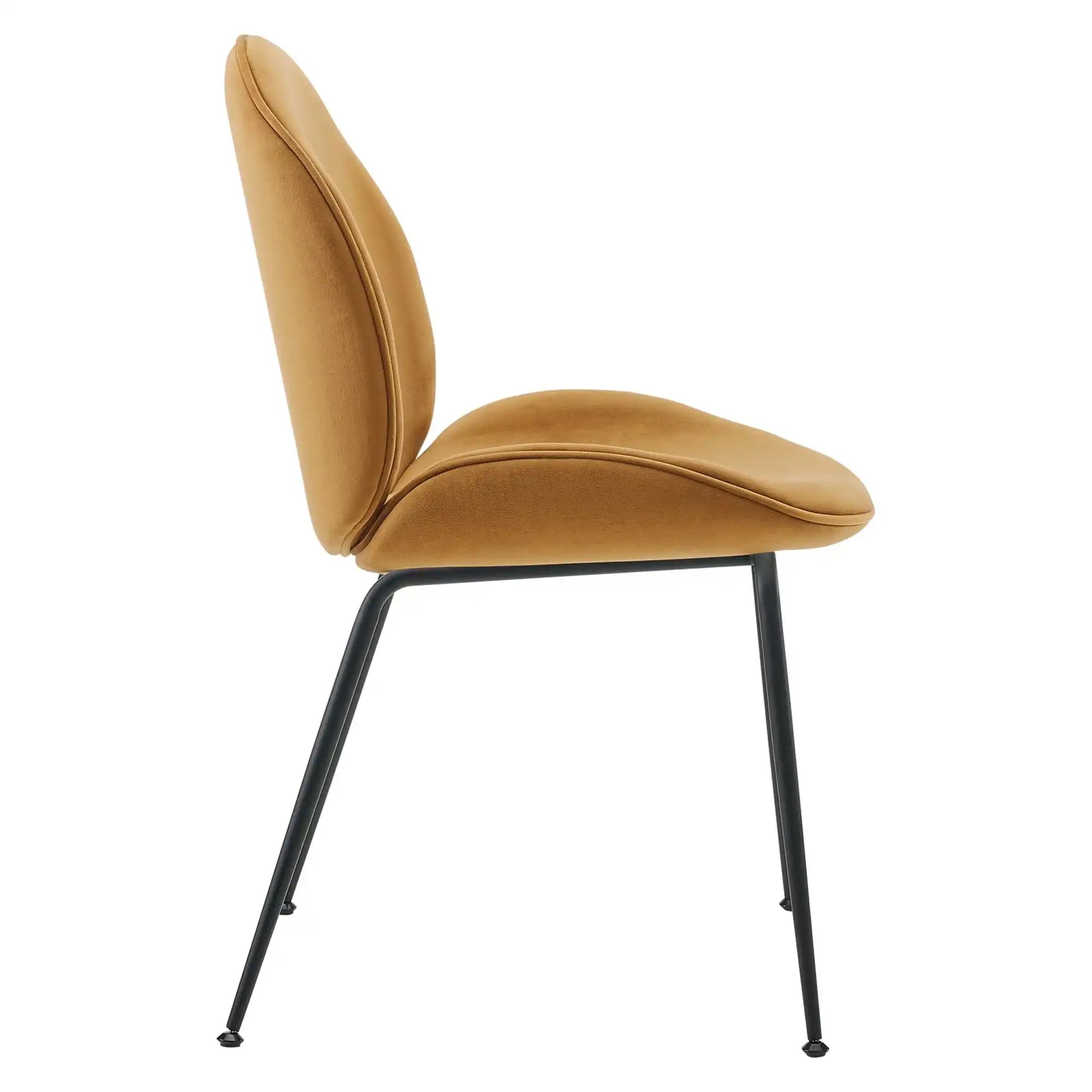 Scoop Black Powder Coated Steel Leg Performance Velvet Dining Chairs Set of 2 by Modway - Best Buy Furniture