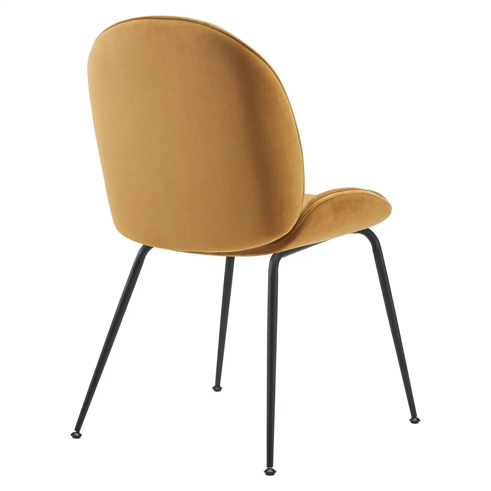 Scoop Black Powder Coated Steel Leg Performance Velvet Dining Chairs Set of 2 by Modway - Best Buy Furniture