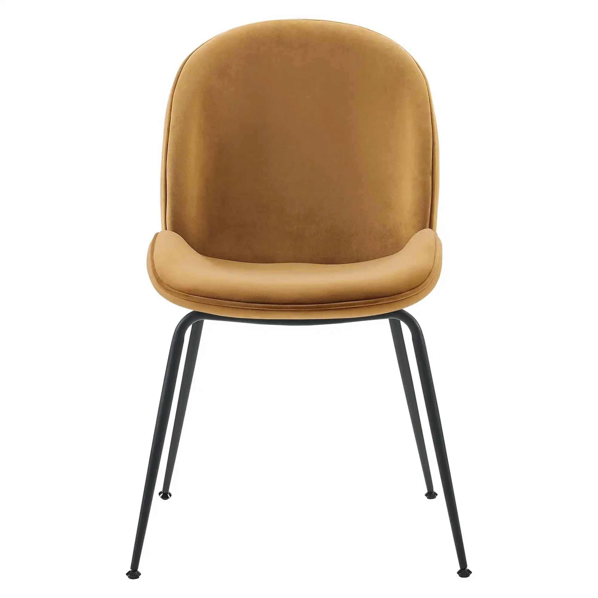 Scoop Black Powder Coated Steel Leg Performance Velvet Dining Chairs Set of 2 by Modway - Best Buy Furniture