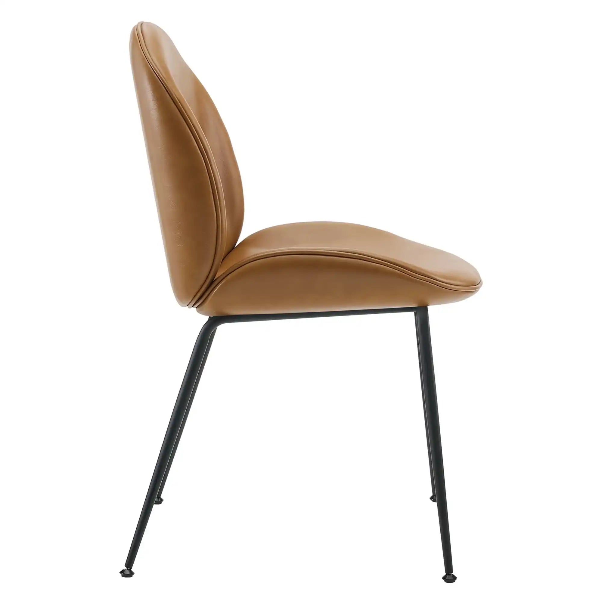 Scoop Black Powder Coated Steel Leg Vegan Leather Dining Chairs Set of 2 by Modway - Best Buy Furniture