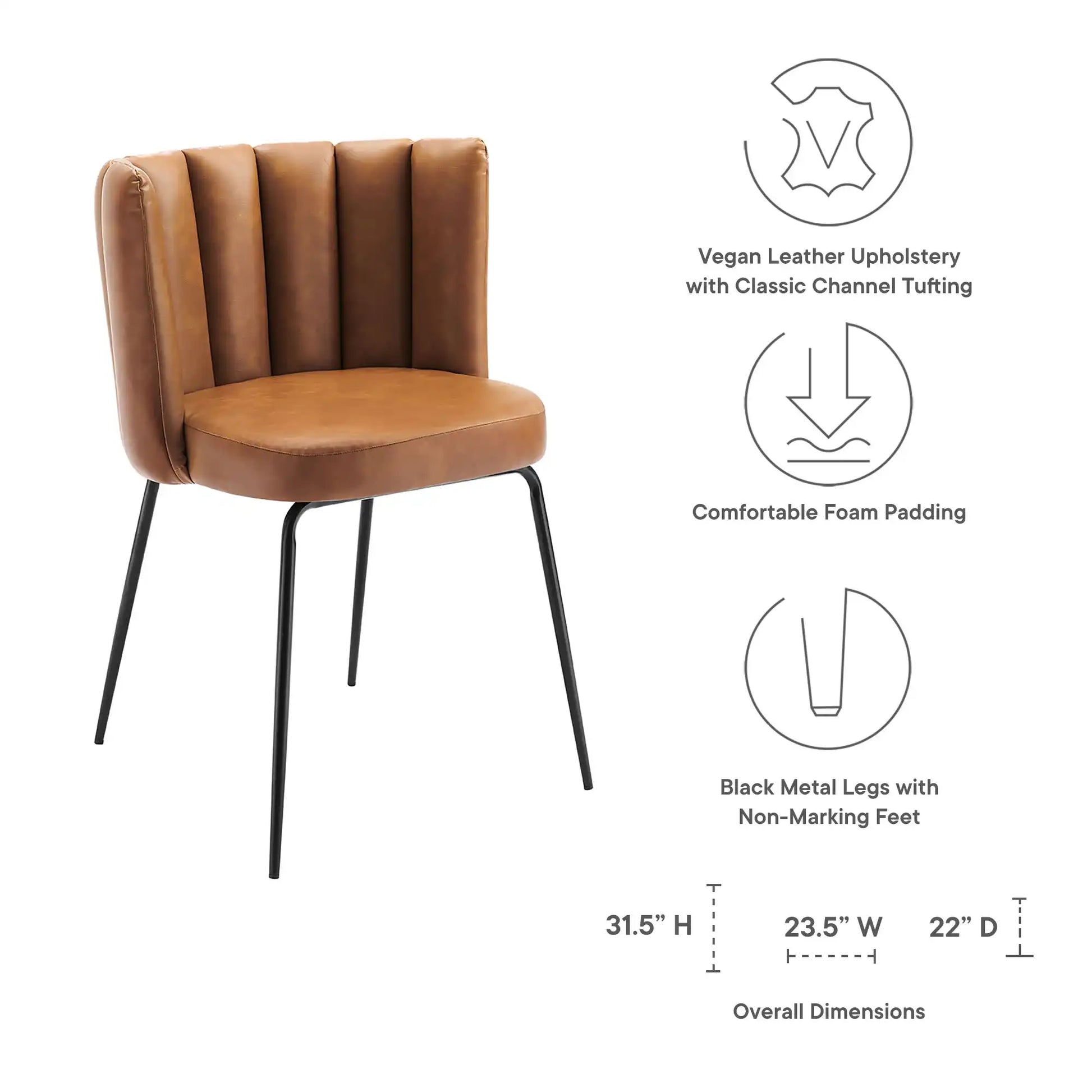 Virtue Vegan Leather Dining Chair Set of 2 by Modway - Best Buy Furniture