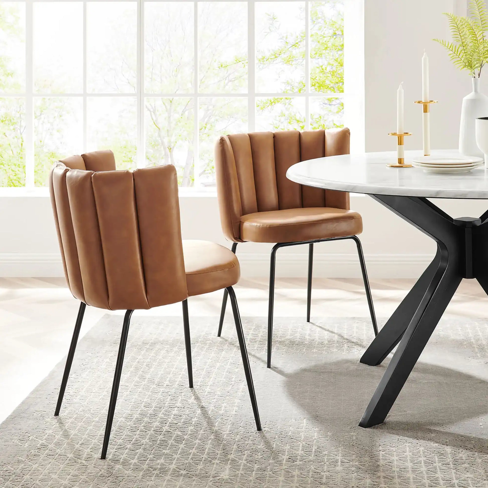 Virtue Vegan Leather Dining Chair Set of 2 by Modway - Best Buy Furniture