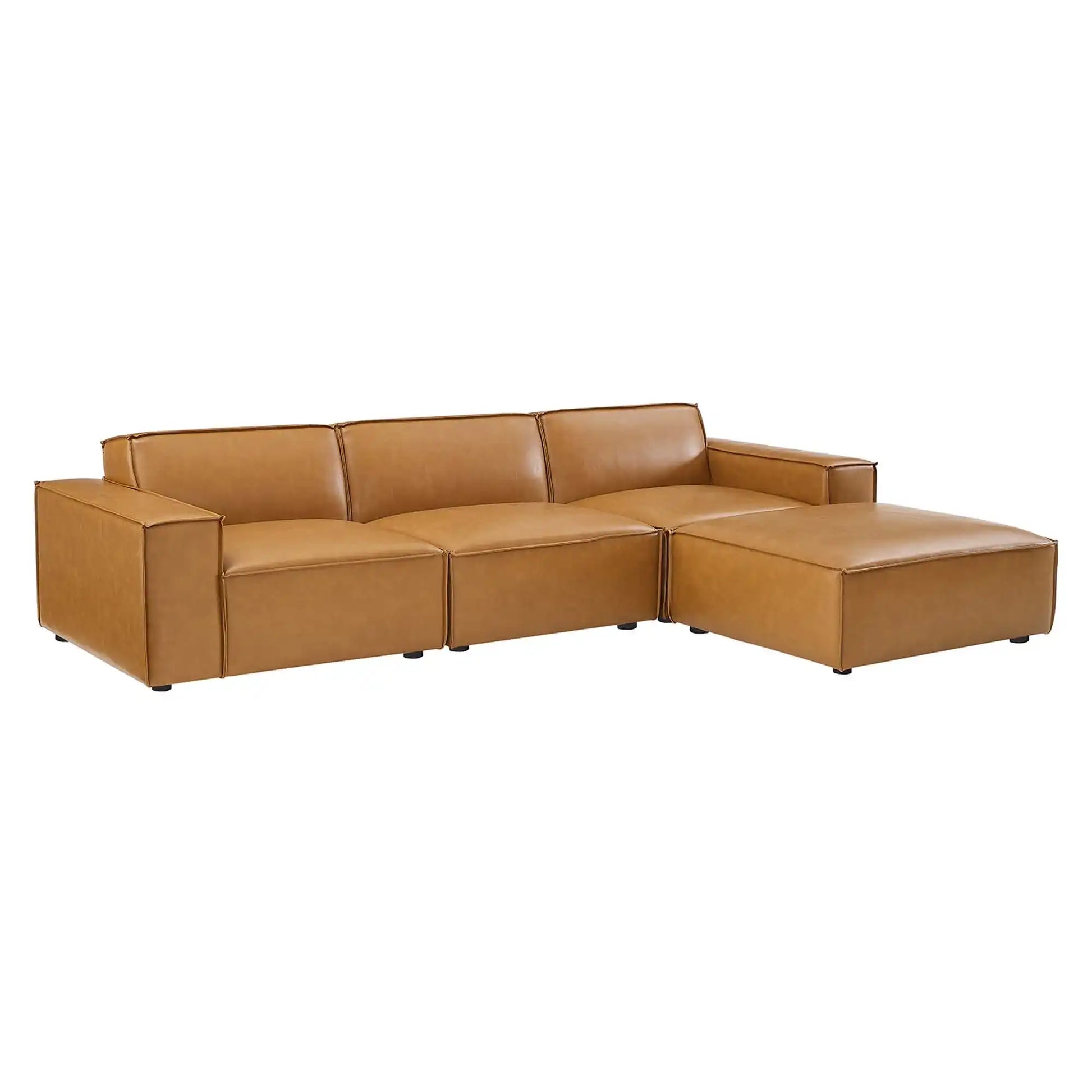 Restore 4-Piece Vegan Leather Sectional Sofa by Modway - Best Buy Furniture