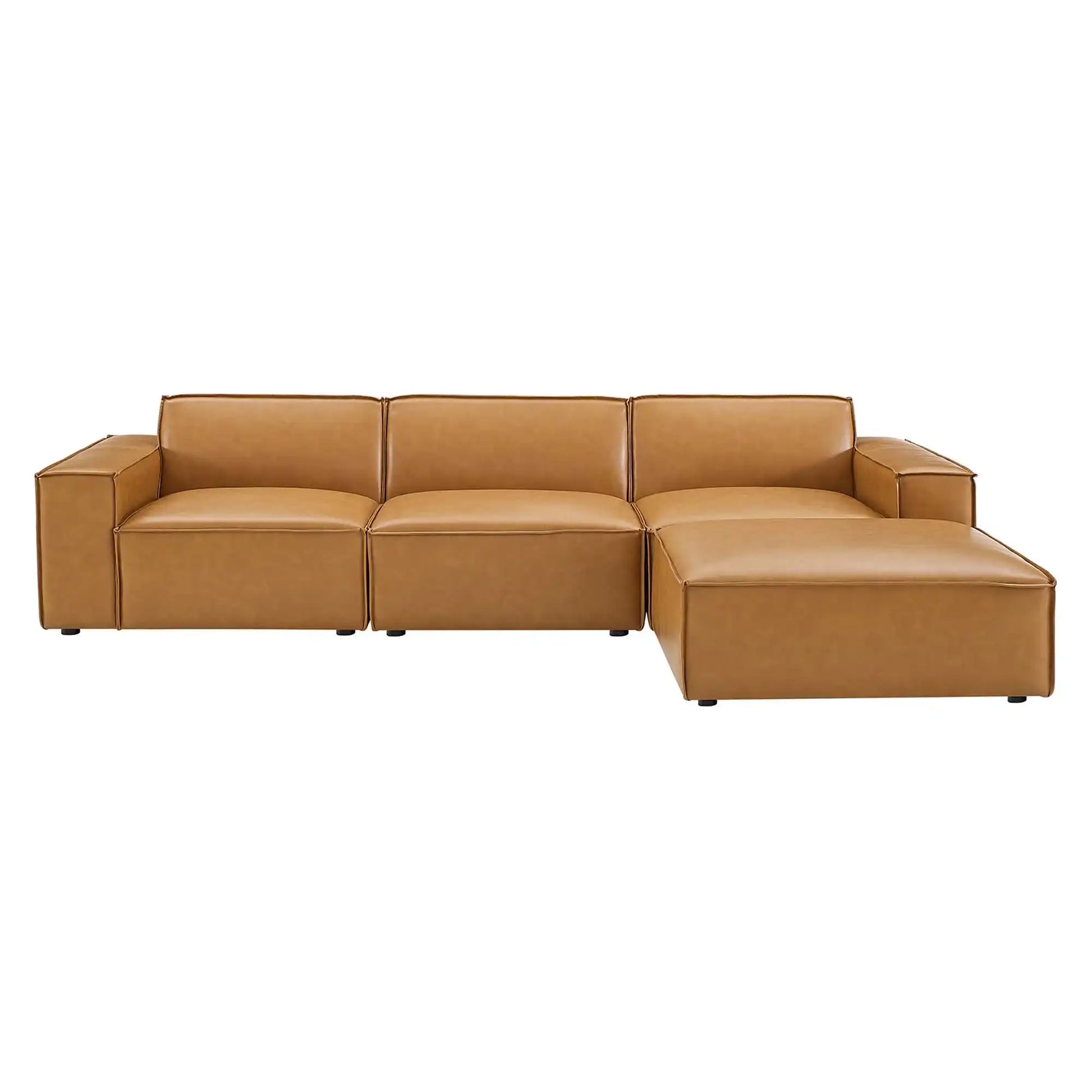 Restore 4-Piece Vegan Leather Sectional Sofa by Modway - Best Buy Furniture