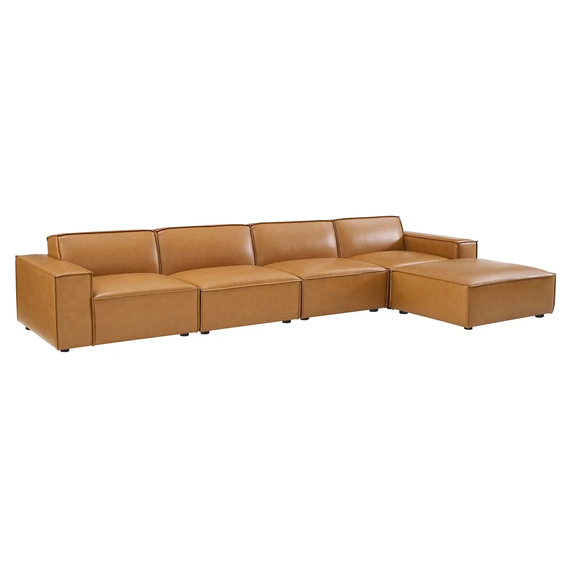 Restore 5-Piece Vegan Leather Sectional Sofa by Modway - Best Buy Furniture
