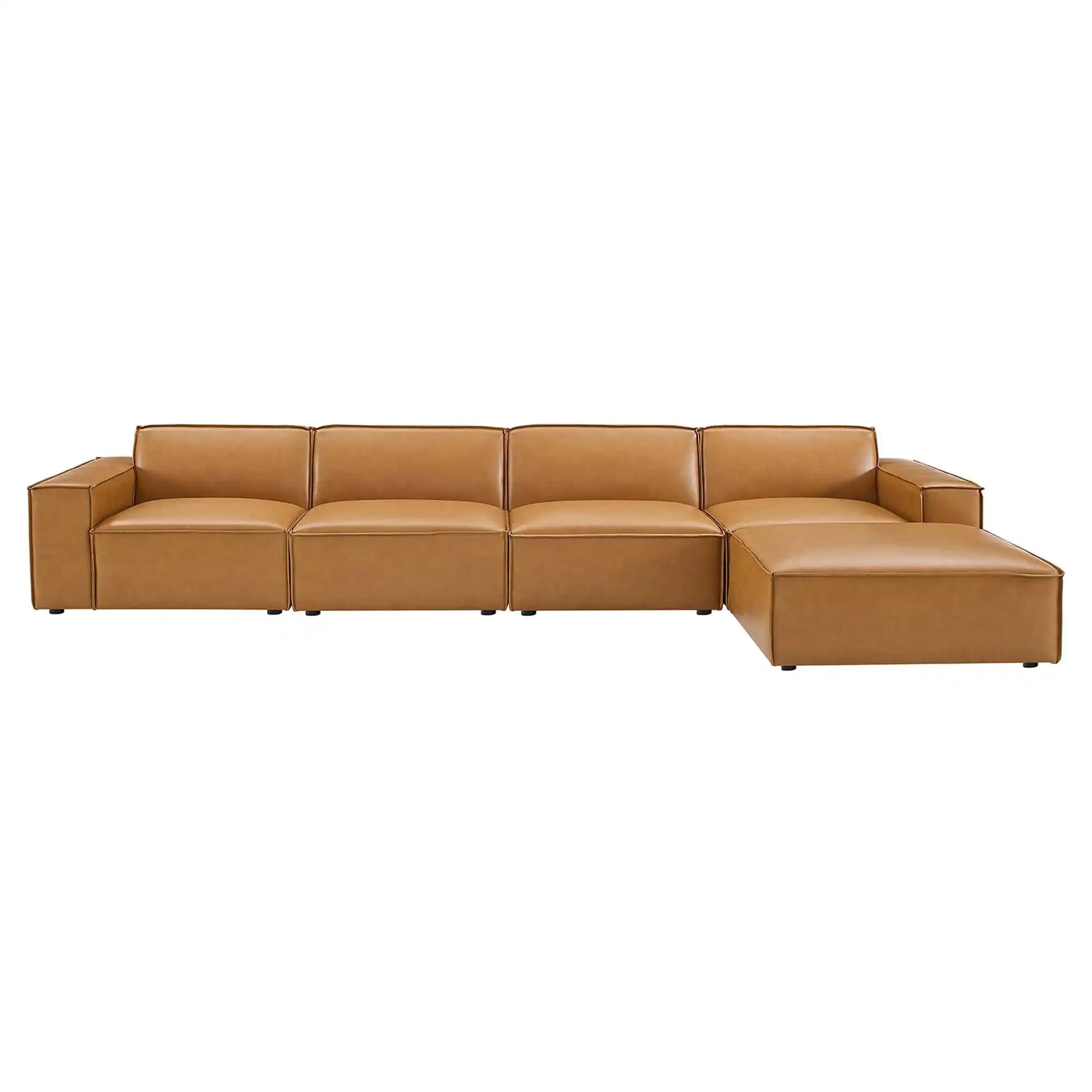 Restore 5-Piece Vegan Leather Sectional Sofa by Modway - Best Buy Furniture