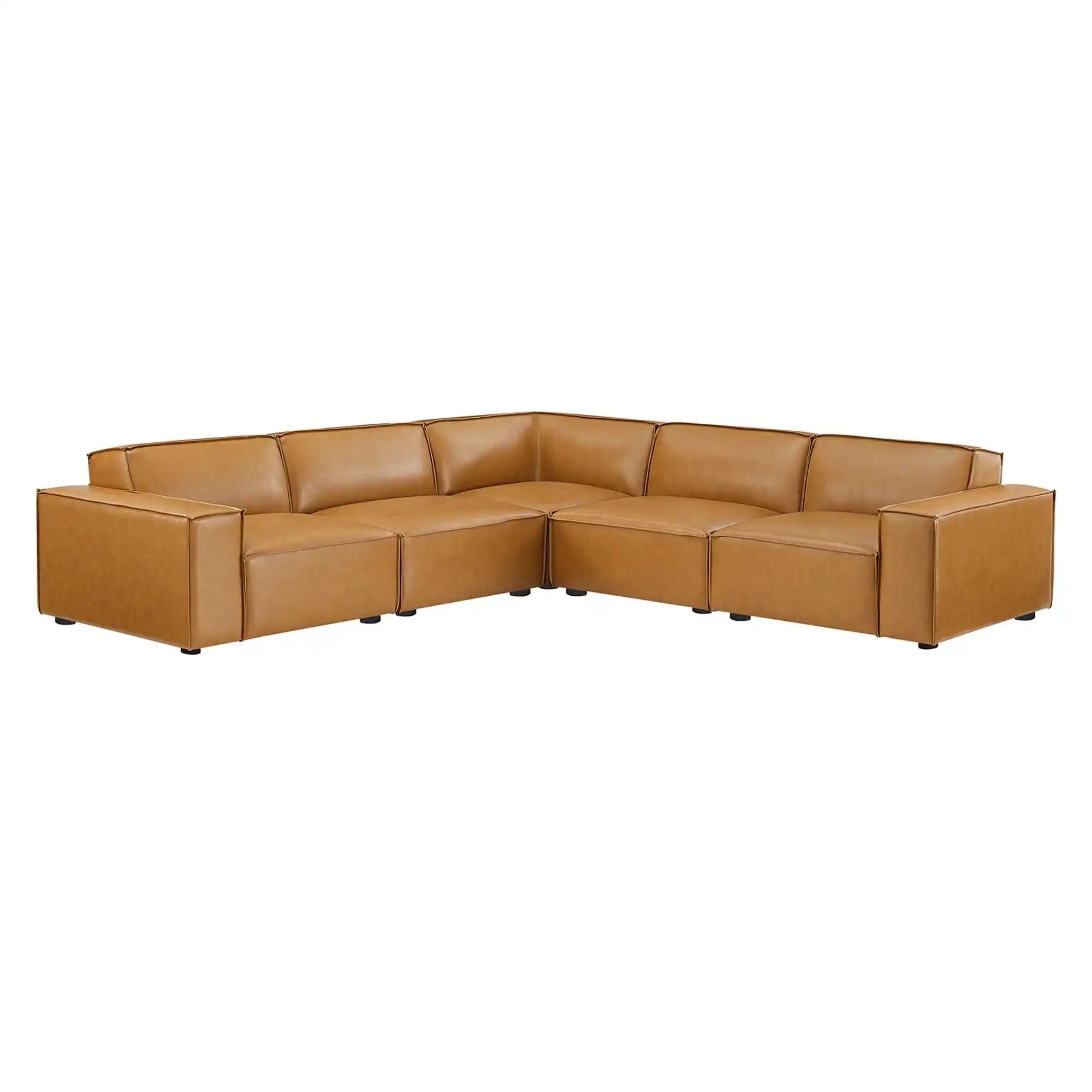 Restore 5-Piece Vegan Leather Sectional Sofa by Modway - Best Buy Furniture