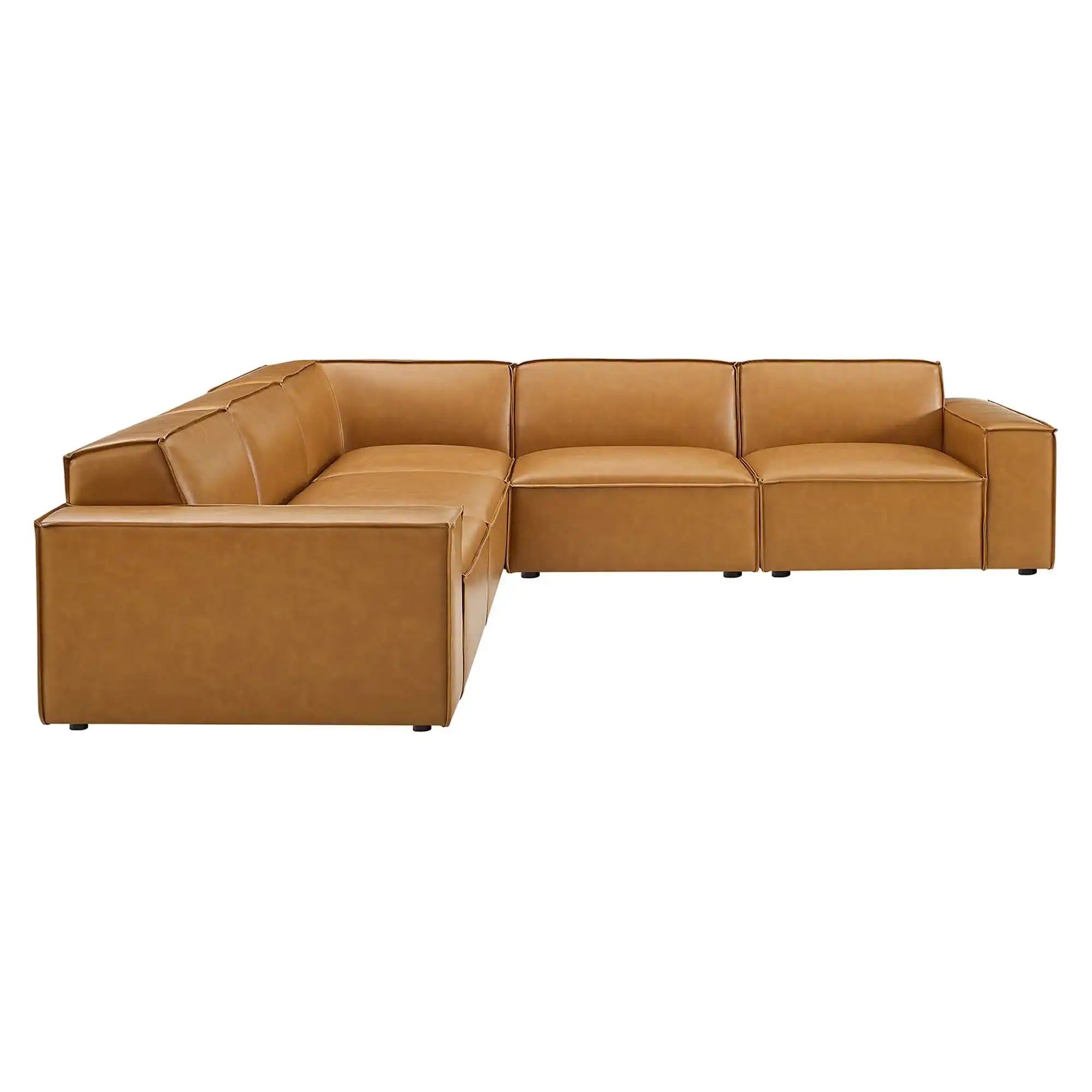 Restore 5-Piece Vegan Leather Sectional Sofa by Modway - Best Buy Furniture