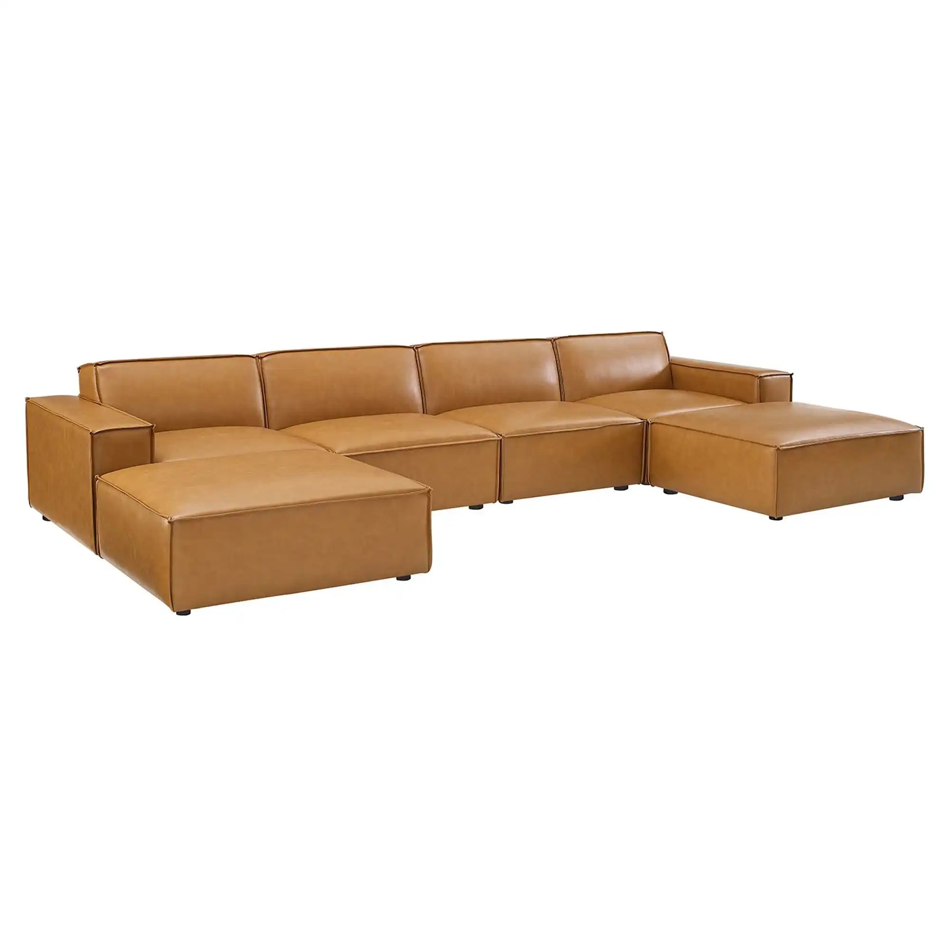 Restore 6-Piece Vegan Leather Sectional Sofa by Modway - Best Buy Furniture
