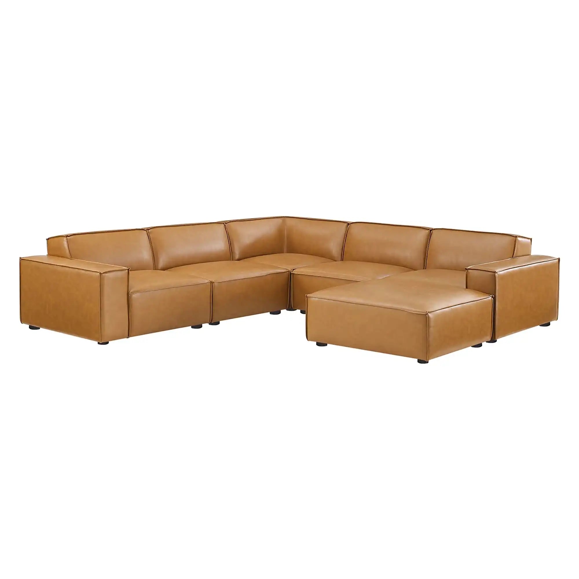 Restore 6-Piece Vegan Leather Sectional Sofa by Modway - Best Buy Furniture
