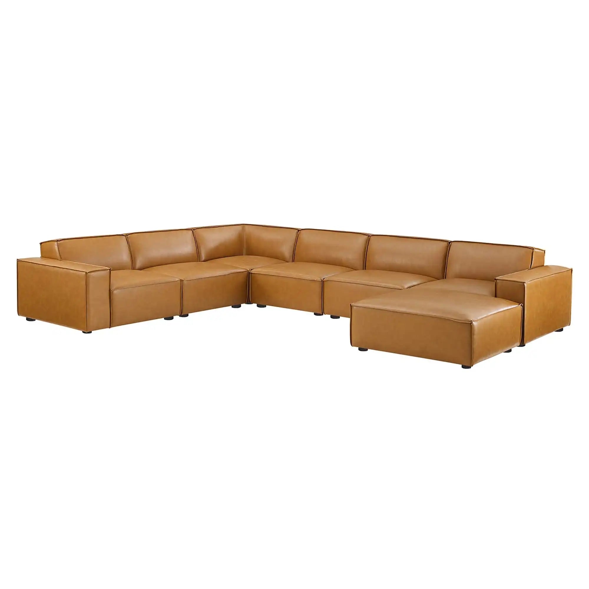Restore 7-Piece Vegan Leather Sectional Sofa by Modway - Best Buy Furniture