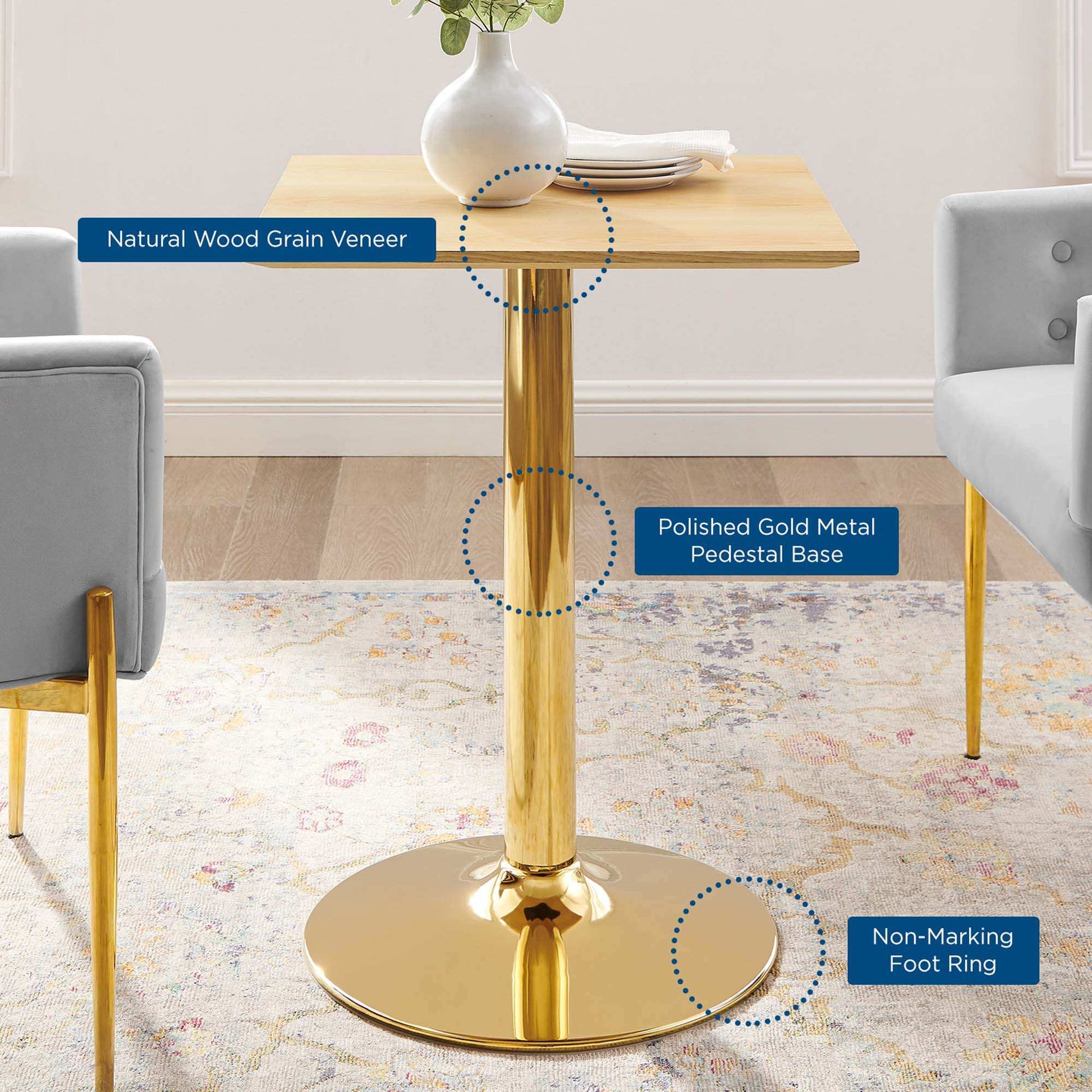 Verne 24" Square Dining Table by Modway - Best Buy Furniture