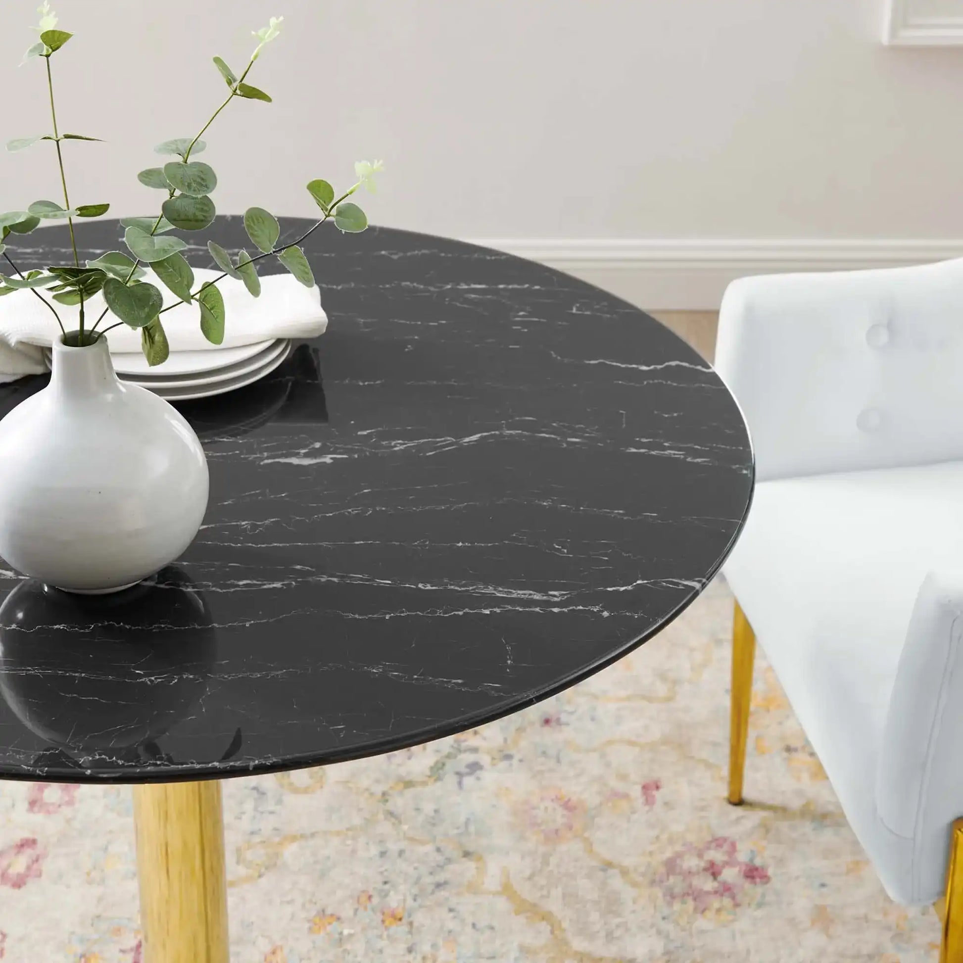 Verne 35" Artificial Marble Dining Table by Modway - Best Buy Furniture