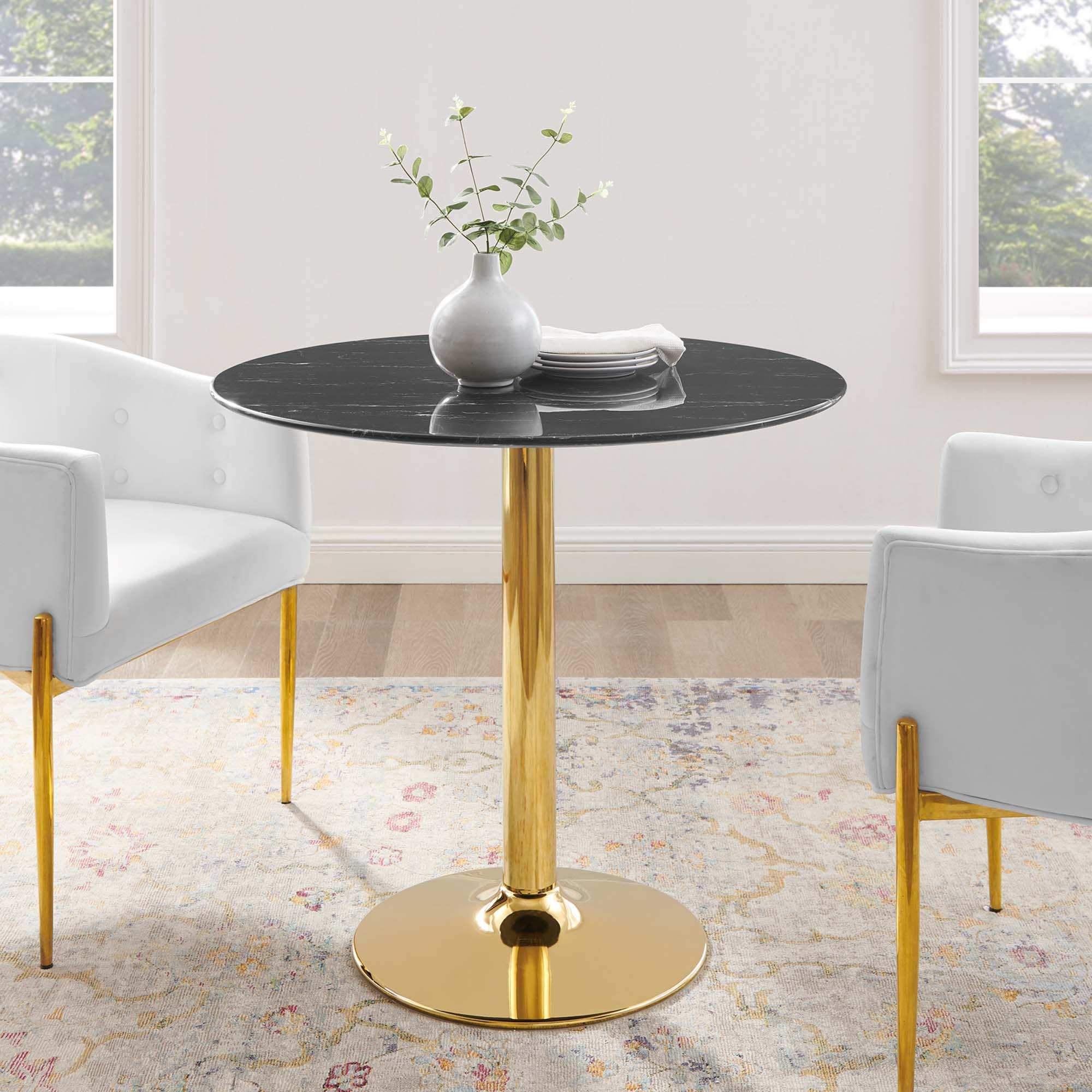 Verne 35" Artificial Marble Dining Table by Modway - Best Buy Furniture