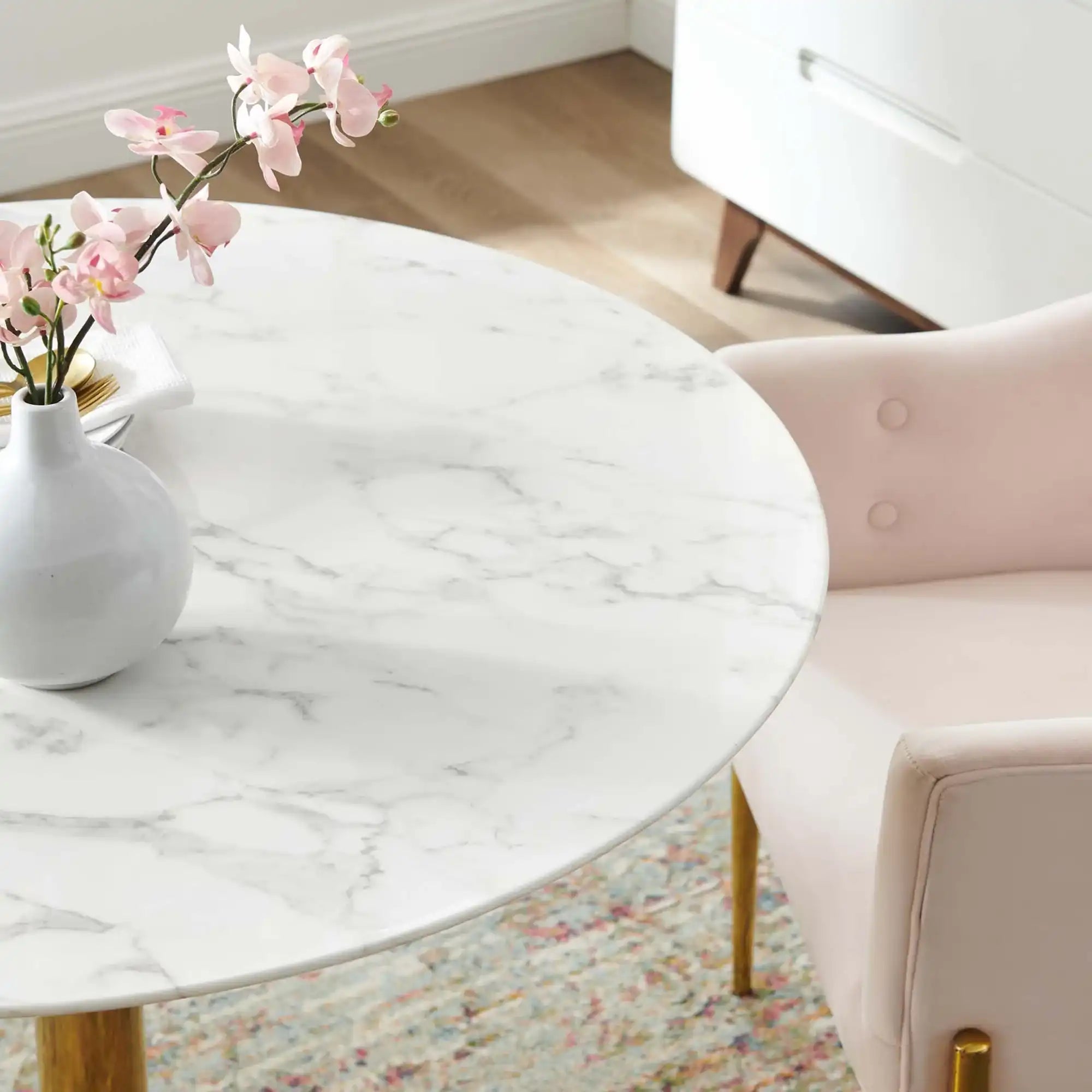 Verne 40" Artificial Marble Dining Table by Modway - Best Buy Furniture
