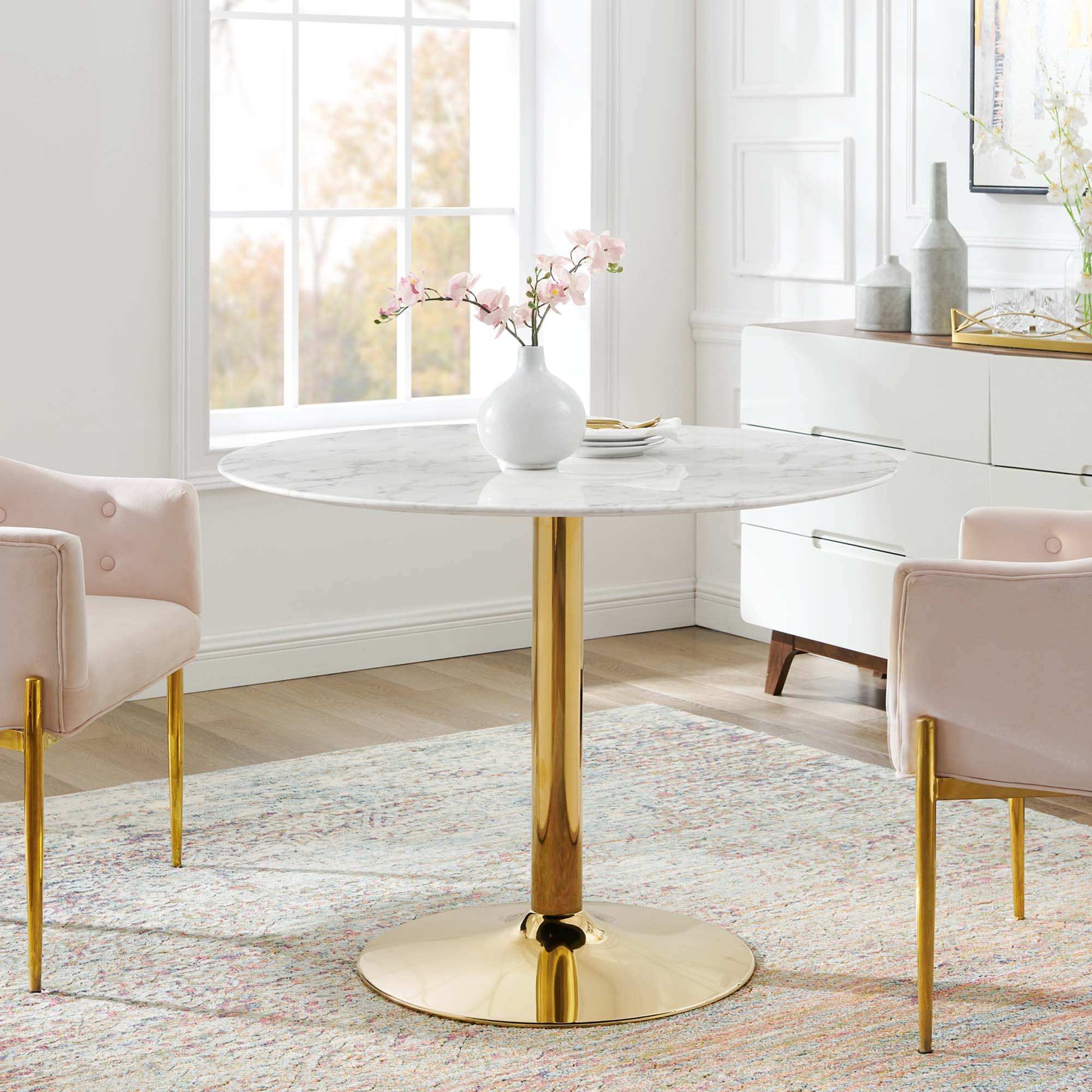 Verne 40" Artificial Marble Dining Table by Modway - Best Buy Furniture