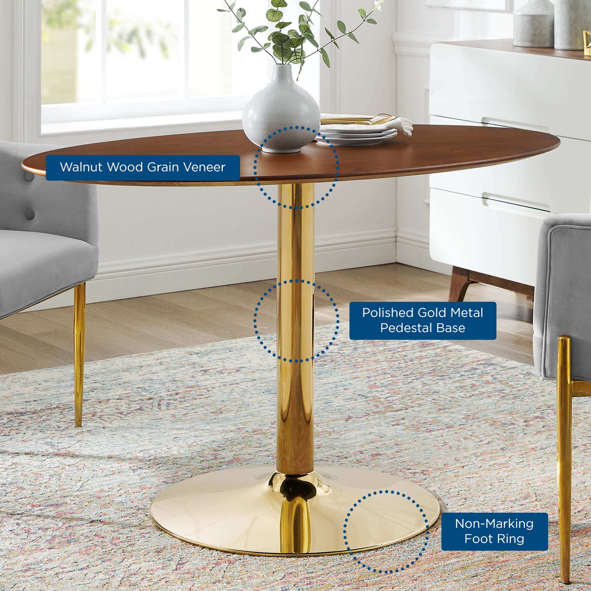 Verne 48" Oval Dining Table by Modway - Best Buy Furniture