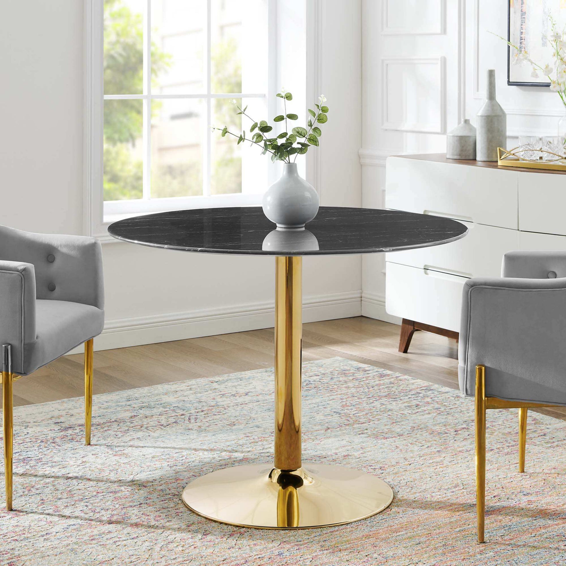 Verne 40" Artificial Marble Dining Table by Modway - Best Buy Furniture