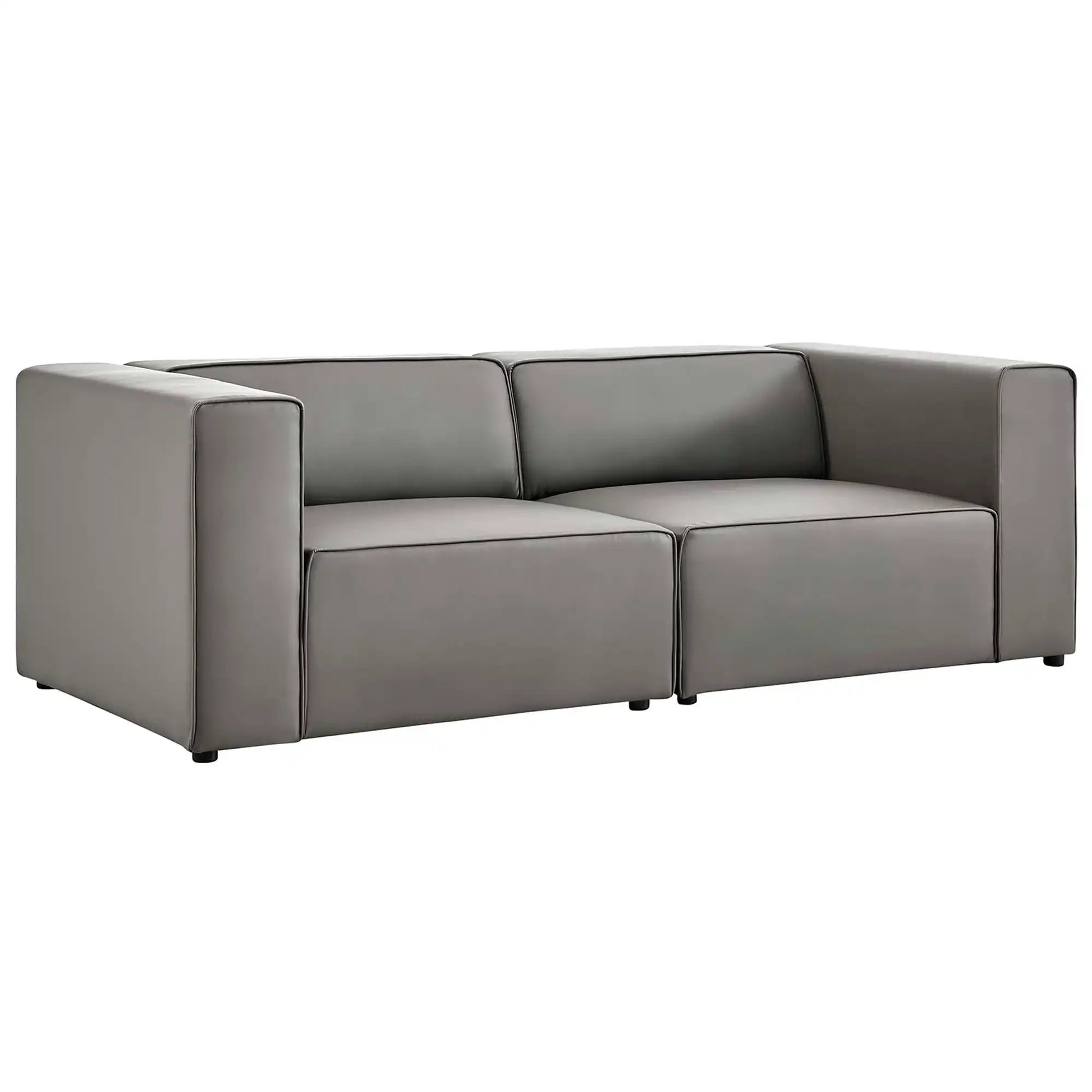 Mingle 2-Piece Vegan Leather Sectional Sofa Loveseat by Modway - Best Buy Furniture