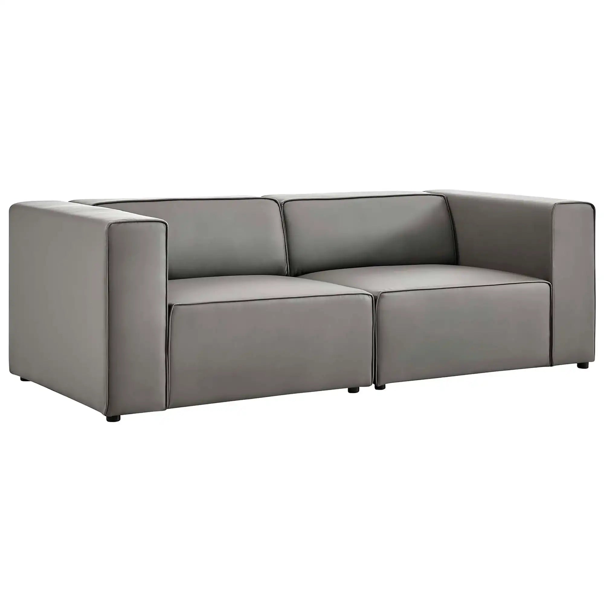 Mingle 2-Piece Vegan Leather Sectional Sofa Loveseat by Modway - Best Buy Furniture