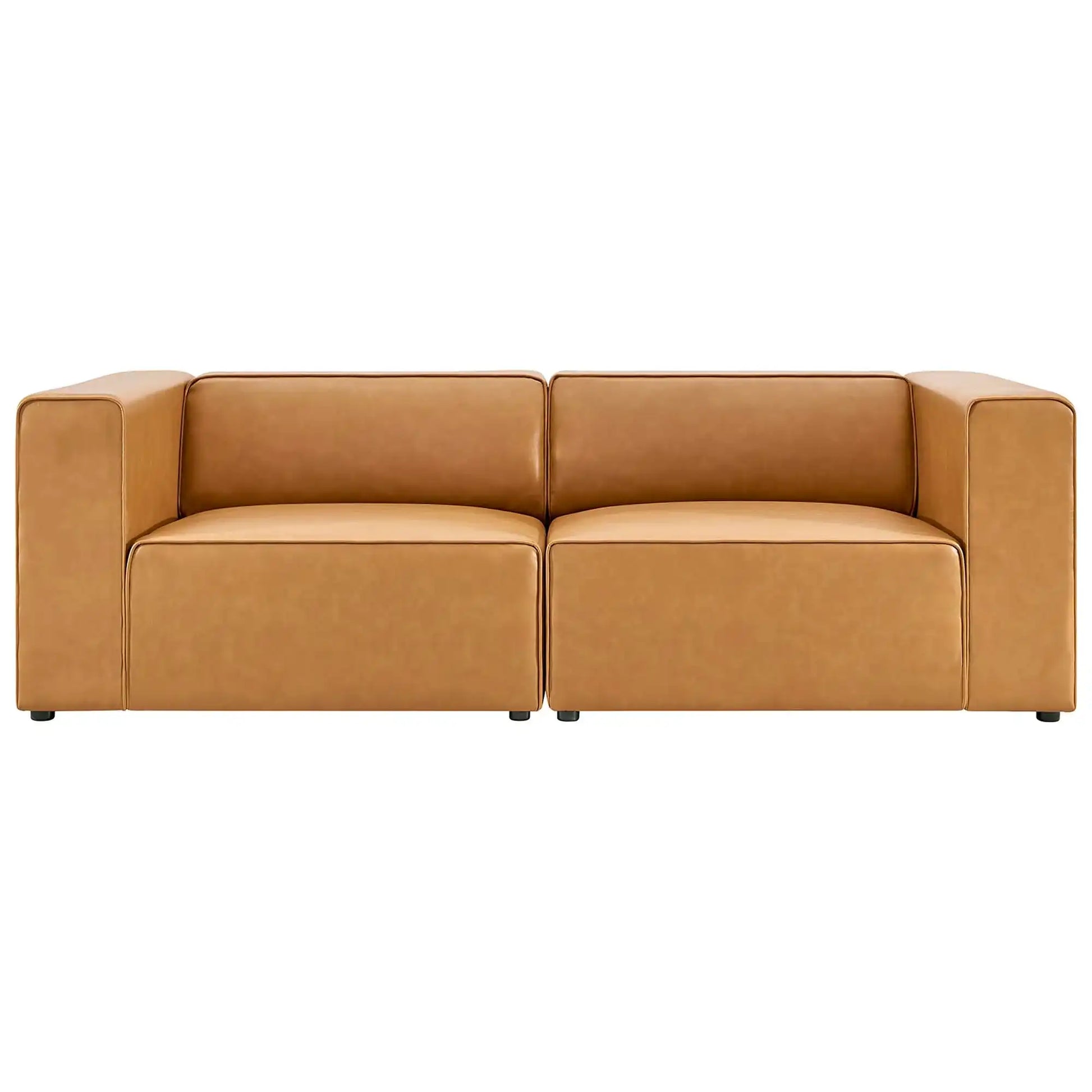 Mingle 2-Piece Vegan Leather Sectional Sofa Loveseat by Modway - Best Buy Furniture