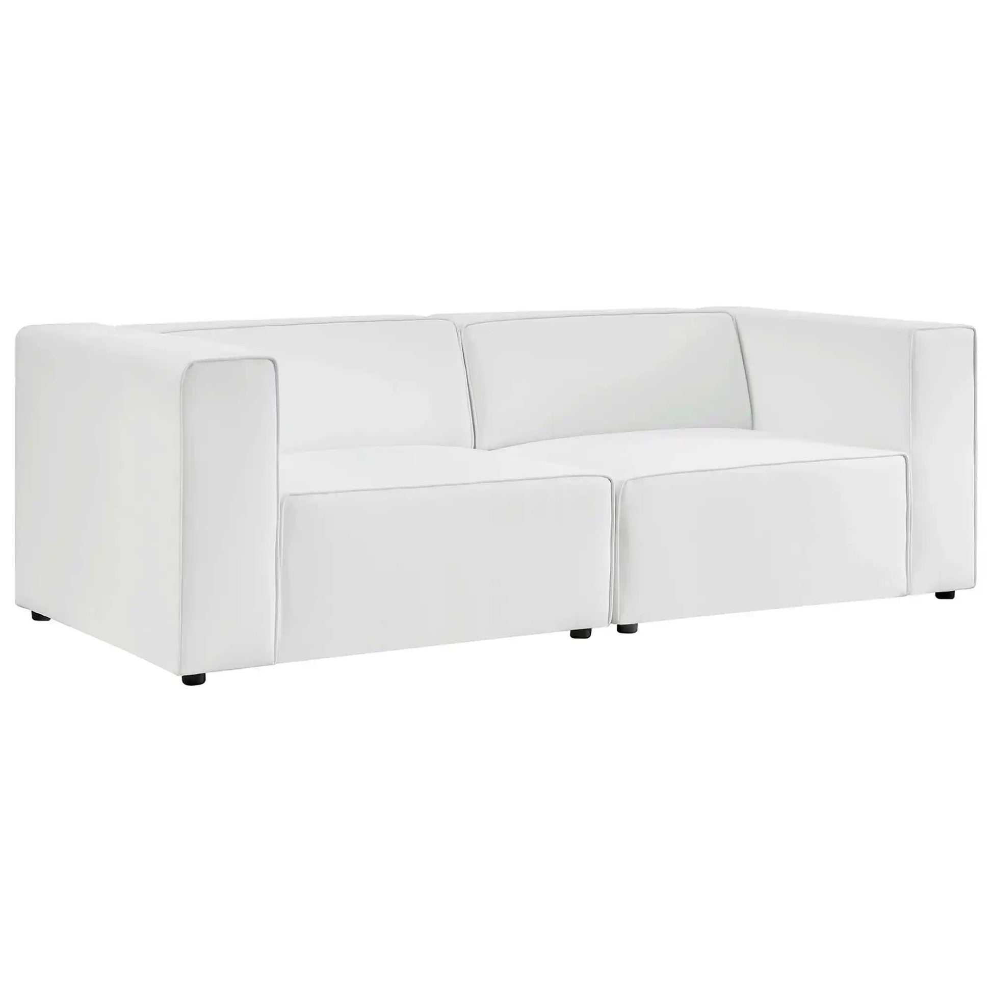 Mingle 2-Piece Vegan Leather Sectional Sofa Loveseat by Modway - Best Buy Furniture