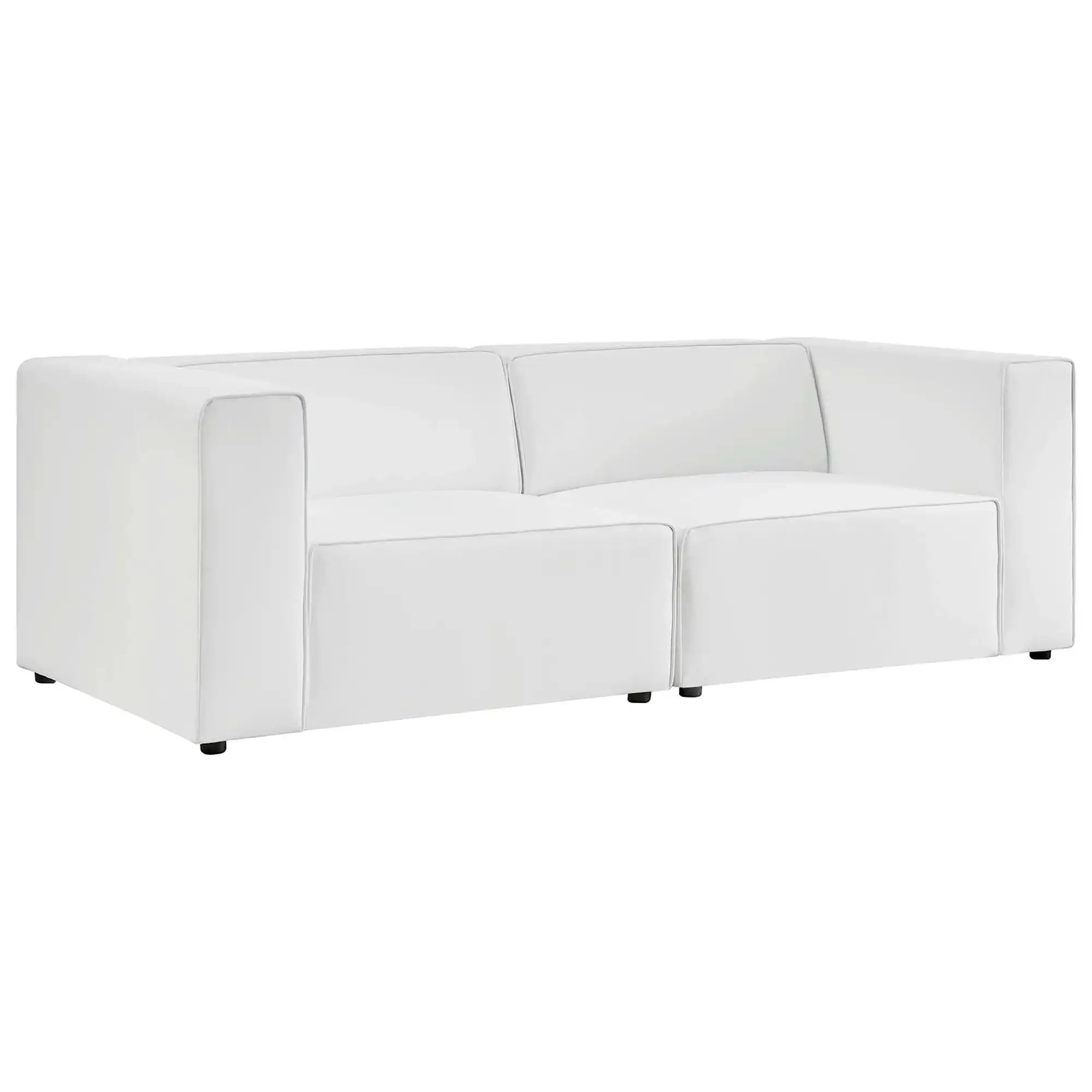 Mingle 2-Piece Vegan Leather Sectional Sofa Loveseat by Modway - Best Buy Furniture