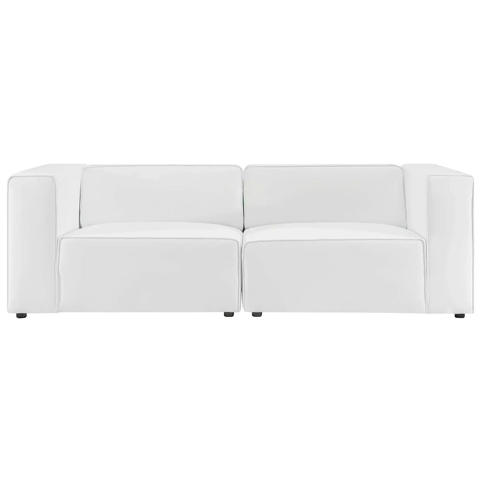 Mingle 2-Piece Vegan Leather Sectional Sofa Loveseat by Modway - Best Buy Furniture